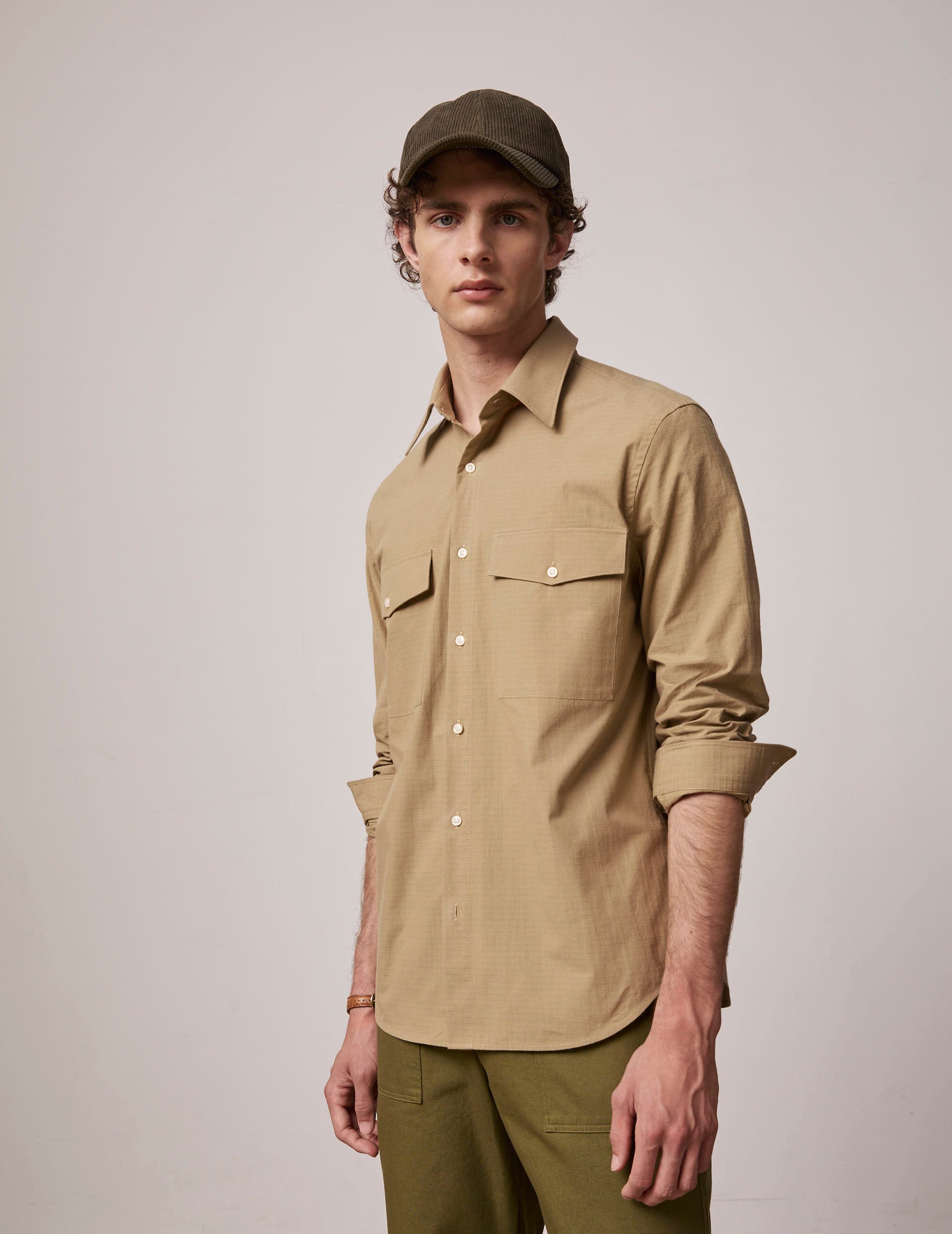 Chemise Irwin beige - Ripstop - Col Prodigieux