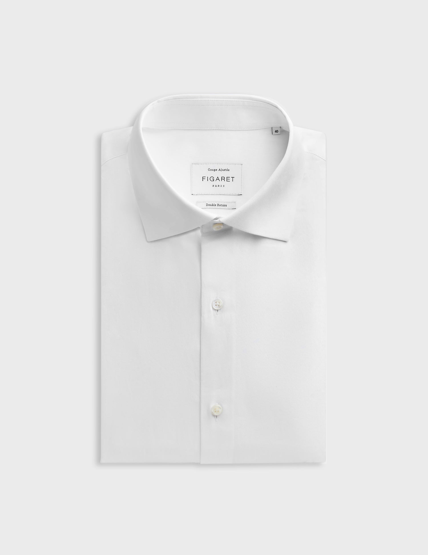 fitted White shirt - Chevron - Italian Collar