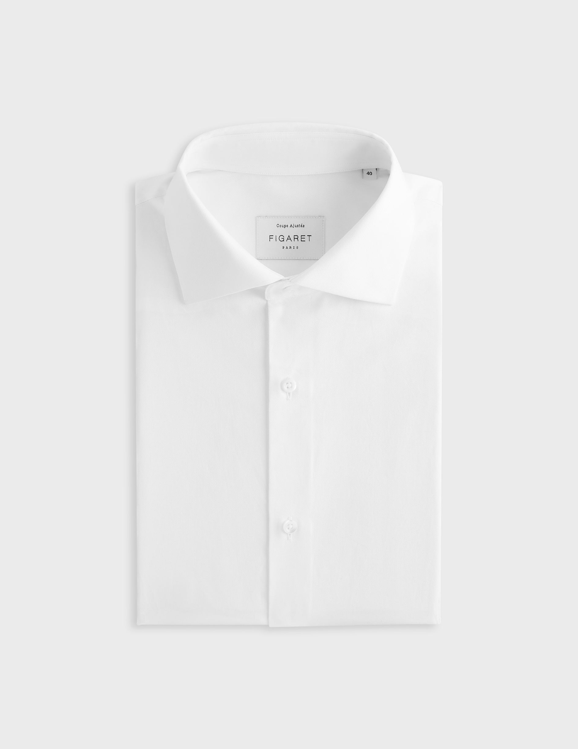 fitted White prestige shirt - Pinpoint - Italian Collar