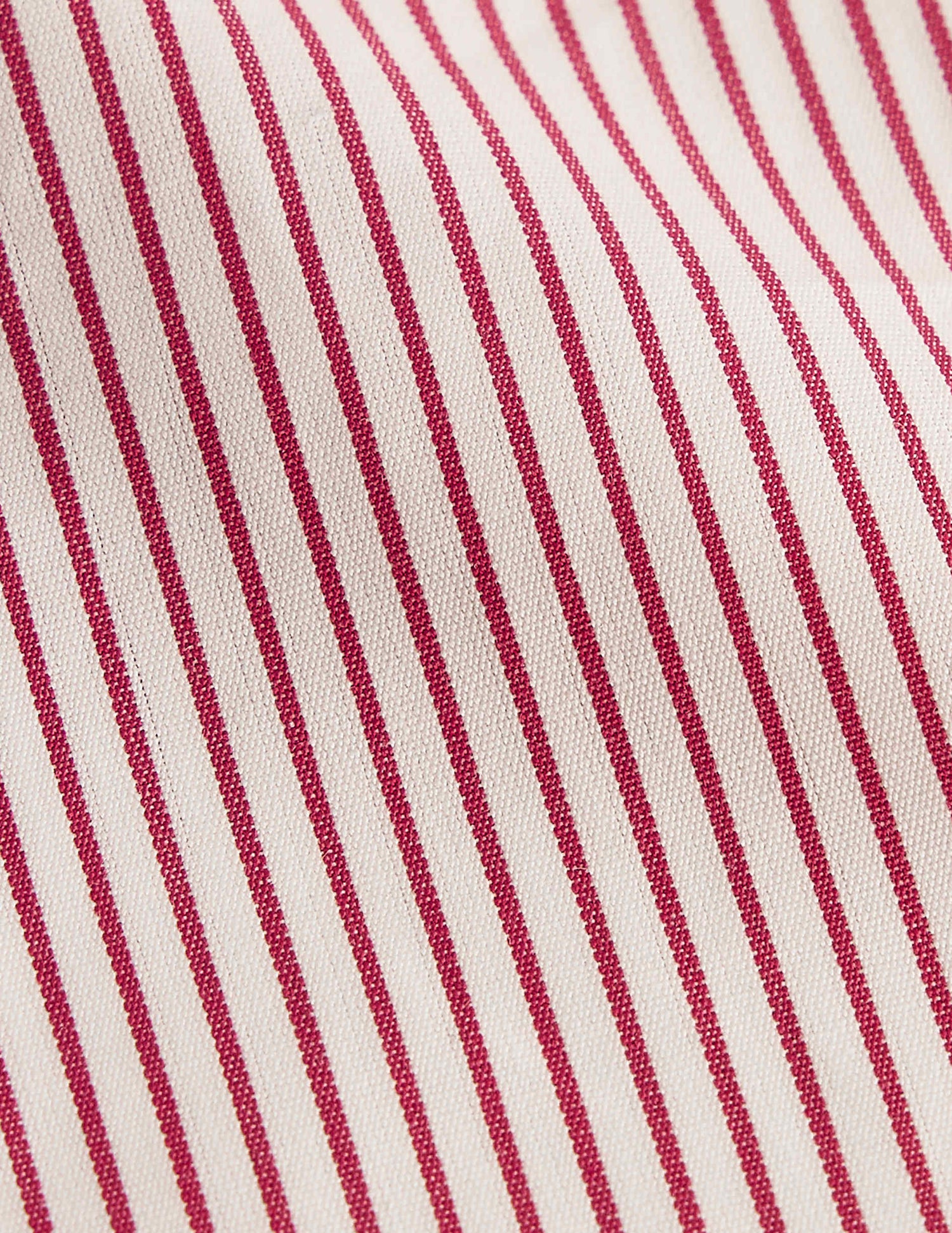 Chemise semi-ajustée rayée rouge - Popeline - Col Italien#2