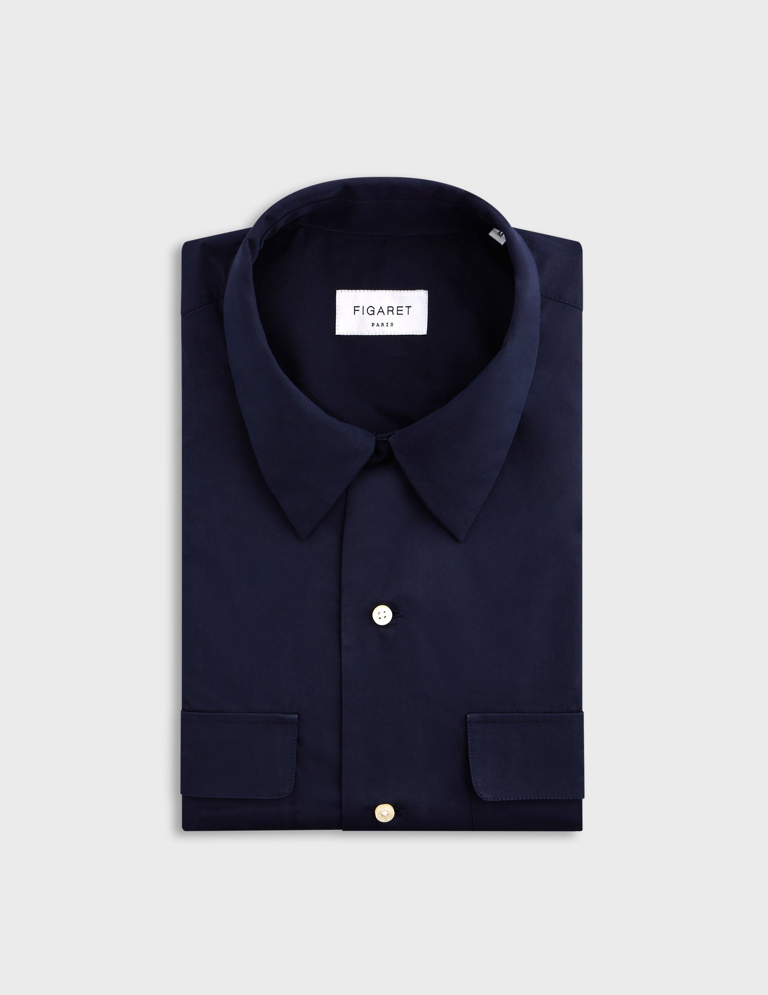 Navy blue Ivano shirt - Poplin - Cuban with bridle Collar#6