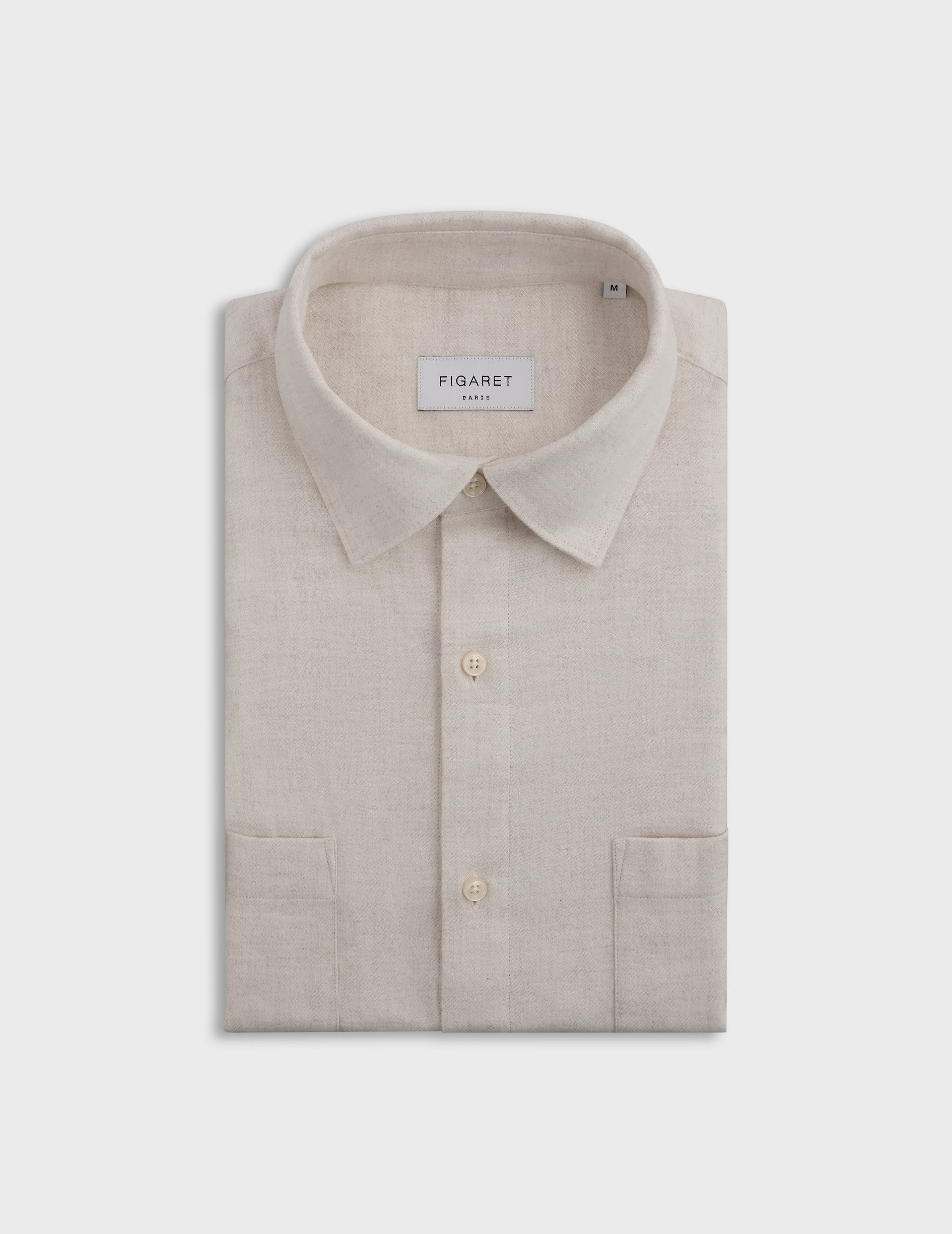 Chemise Léonard écrue - Flanelle - Col Français