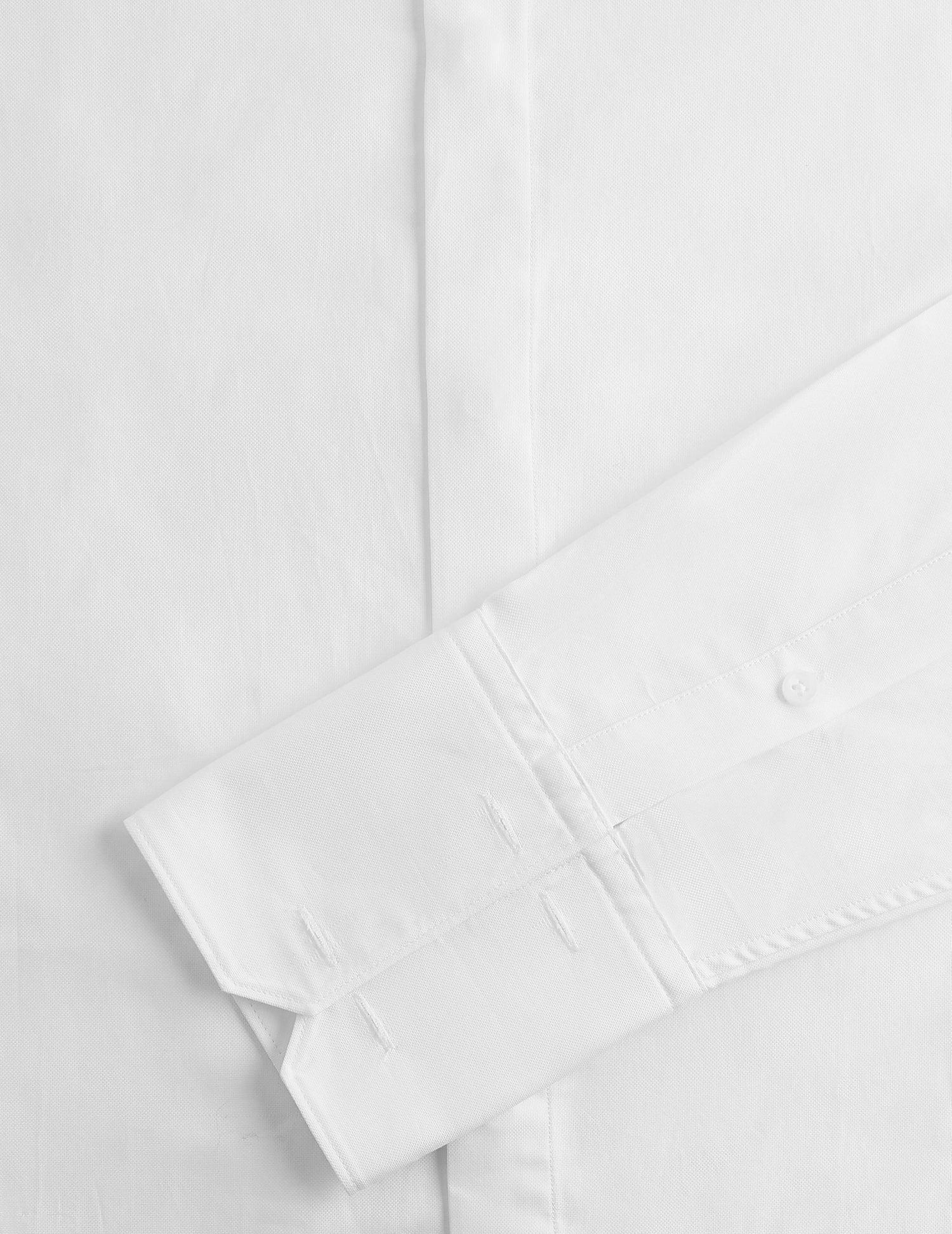 White semi-fitted shirt with hidden button placket - pin point - Majestic Collar - Musketeers Cuffs#2