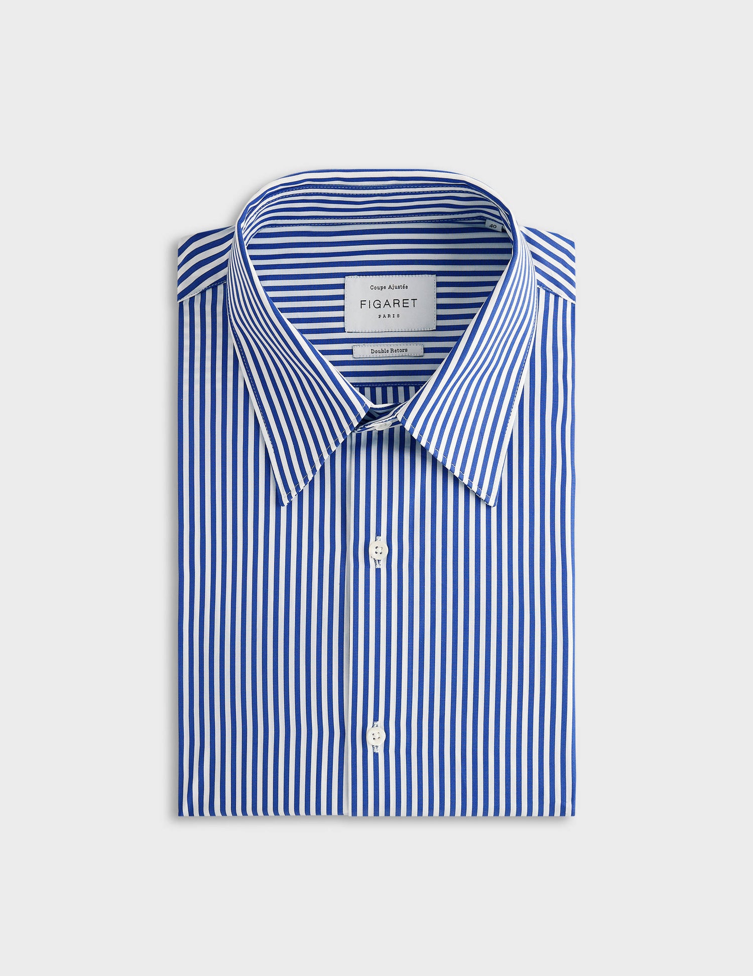 fitted Navy blue striped shirt - Poplin - Prodigious Collar