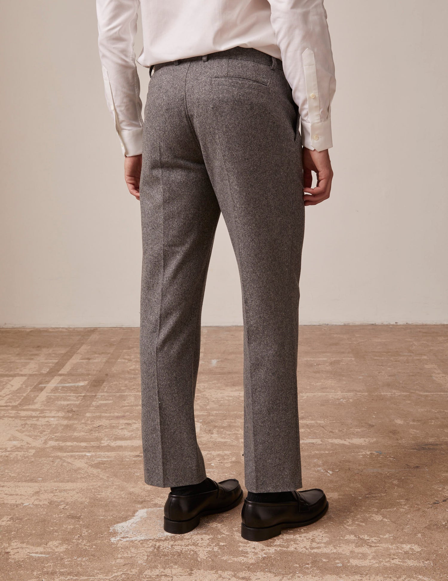 Chino Driss in grey wool canvas