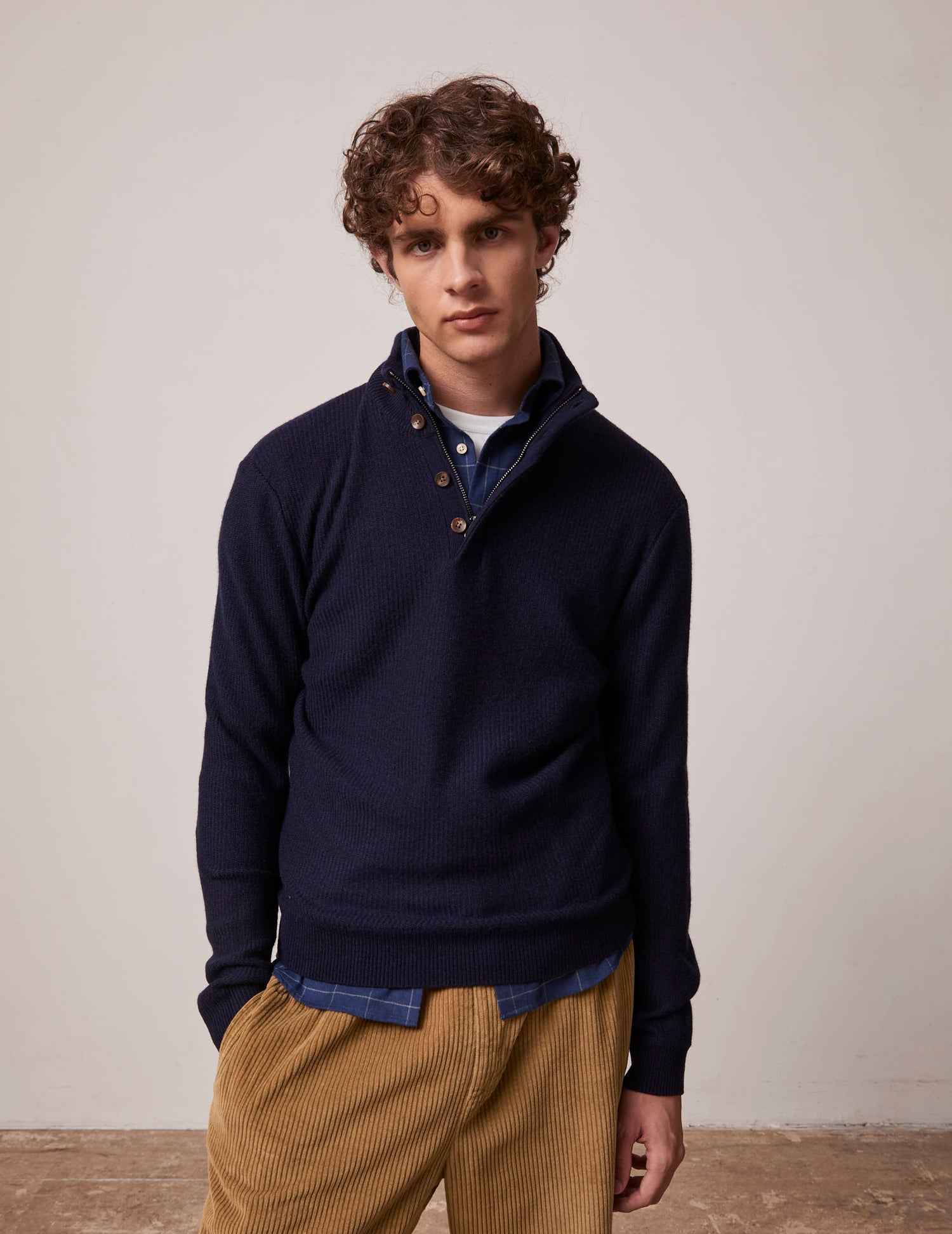 Pull Chris en laine bleu marine