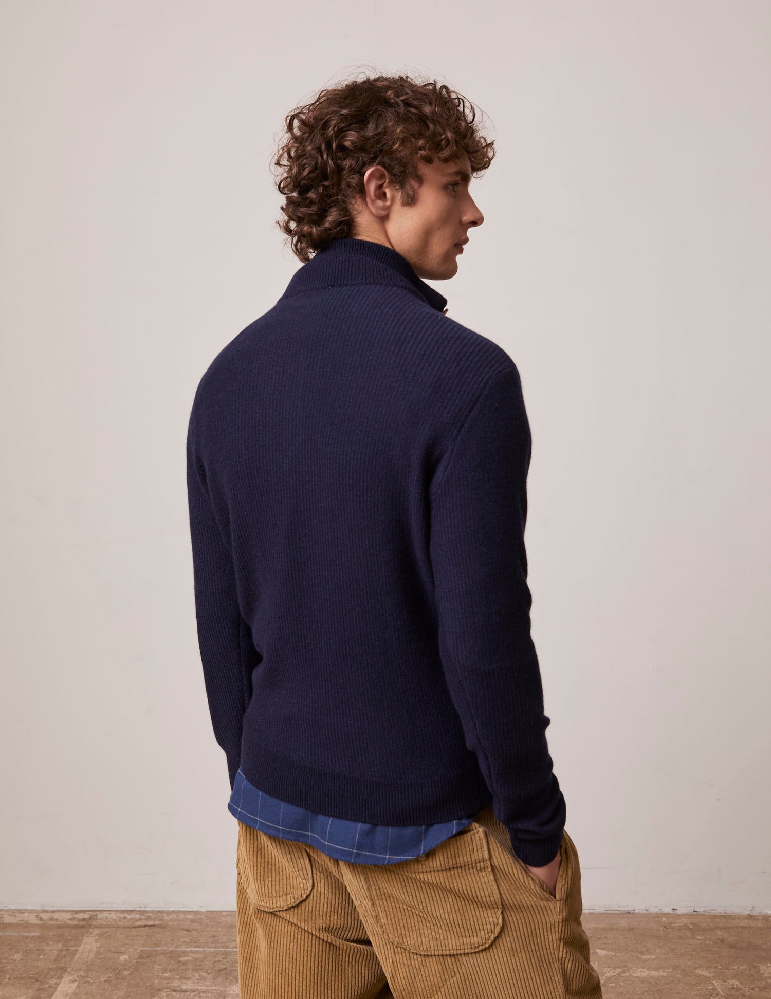 Pull Chris en laine bleu marine