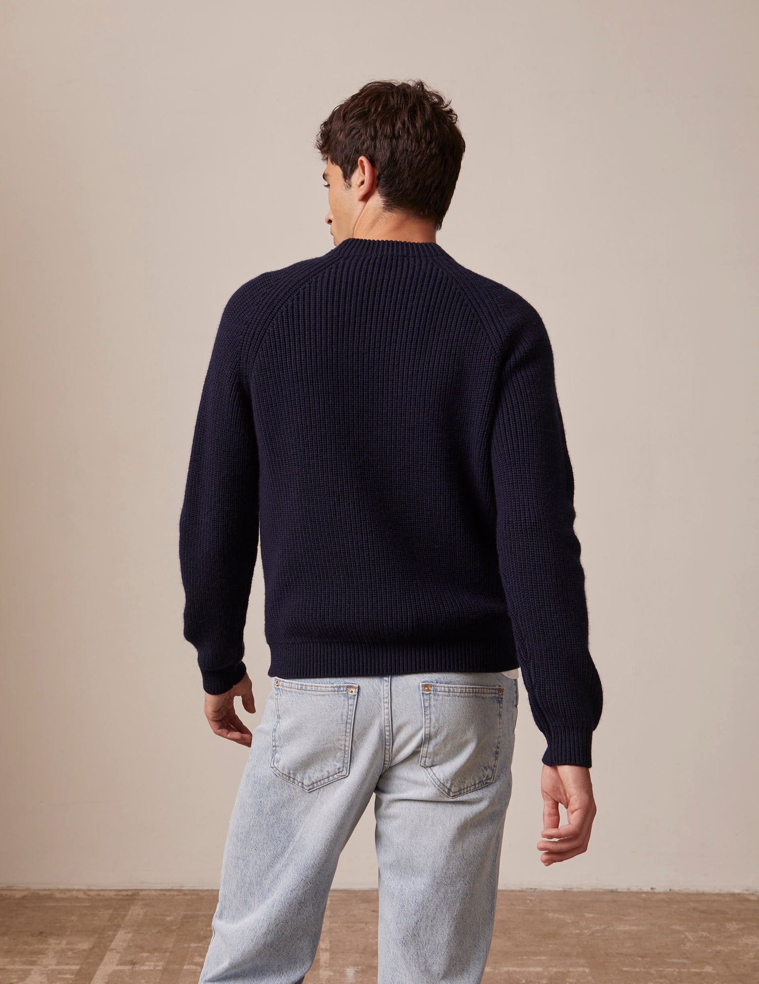 Pull Gareth en laine bleu marine