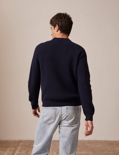 Gareth sweater in navy wool 