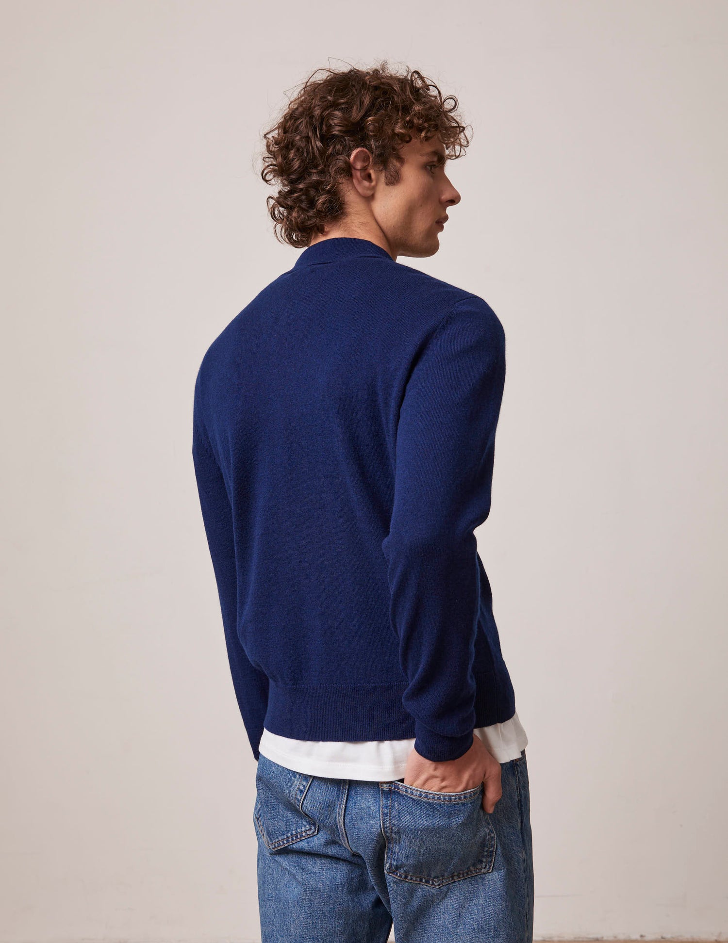 Ilian sweater in navy blue wool