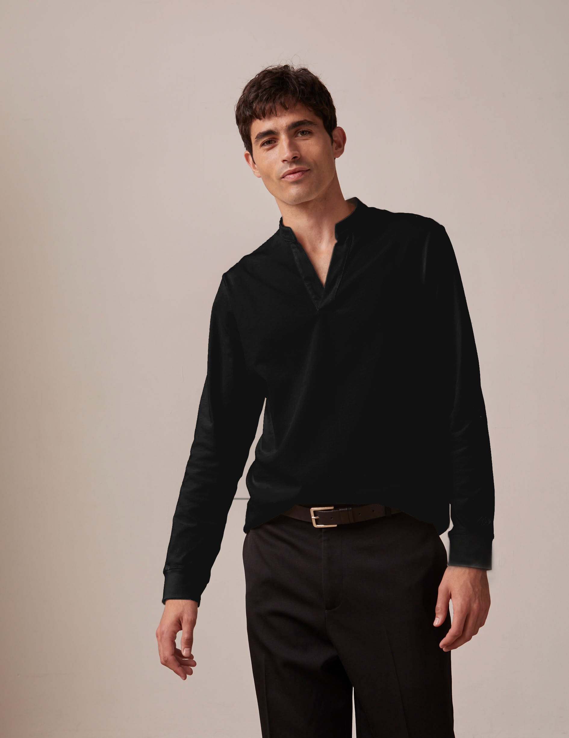 black cotton charles t-shirt