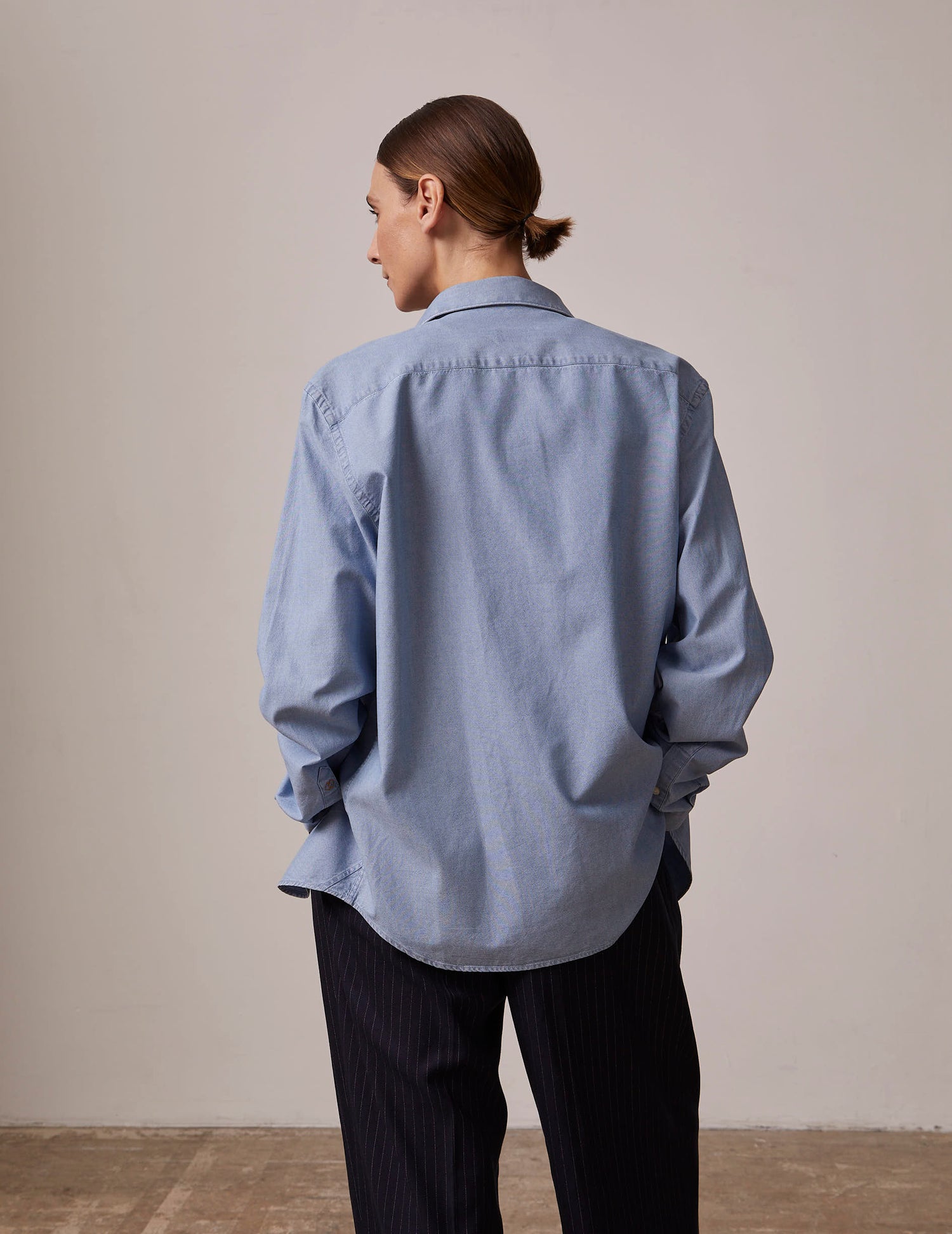 Chemise mixte "Je t'aime" bleu clair - Chambray - Col Figaret#6