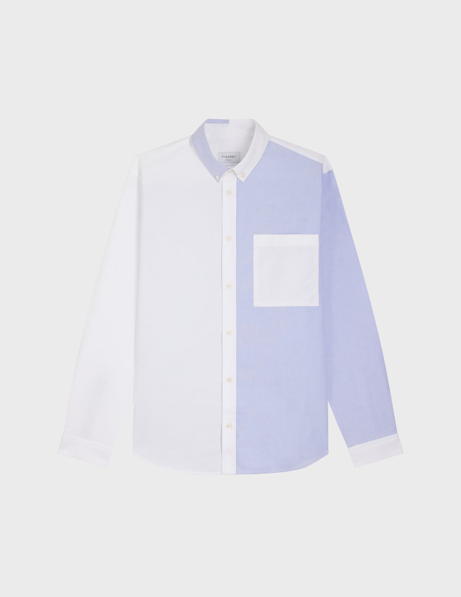 Fun shirt William bleue - Oxford - Col Américain