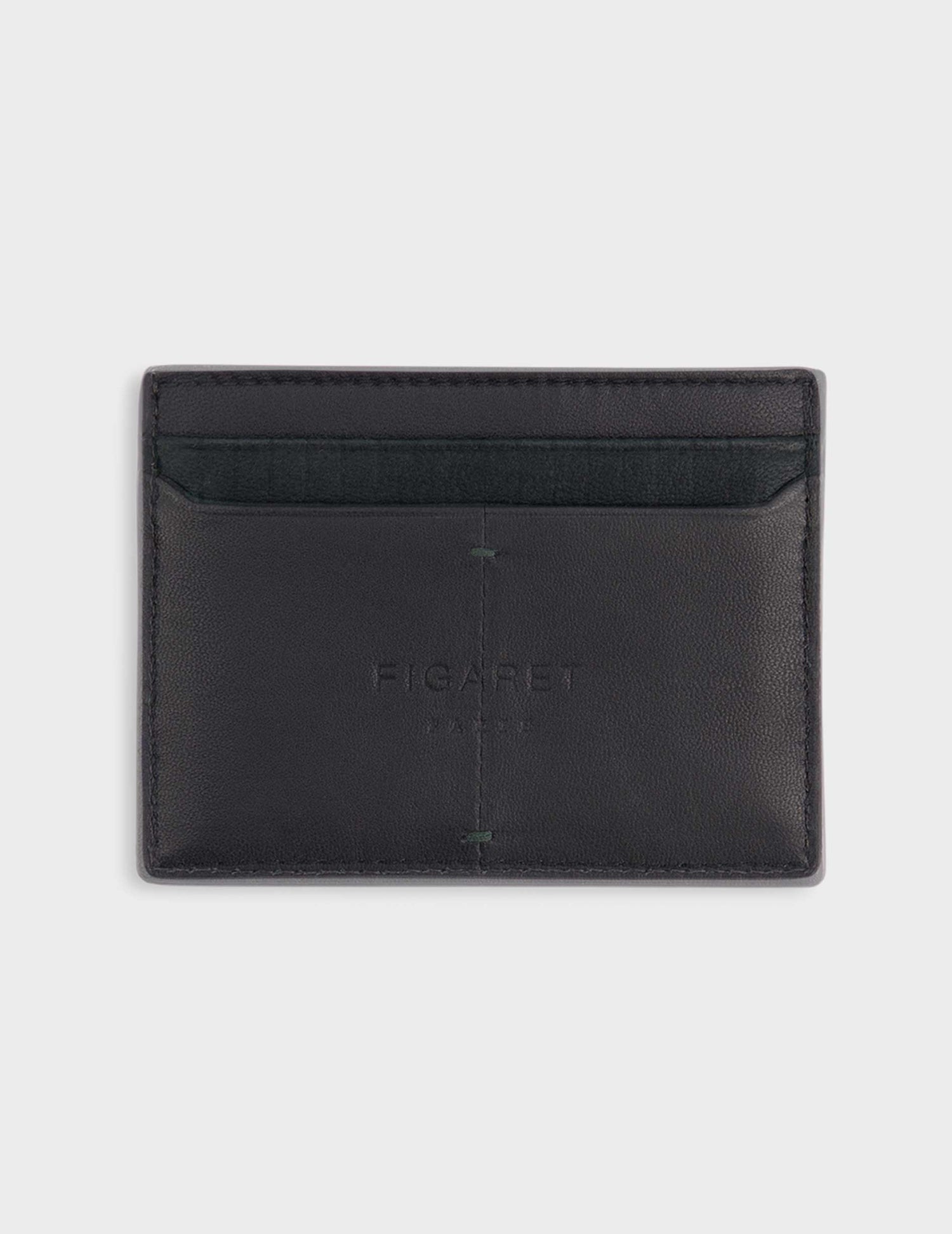 Black leather and suede Cardholder