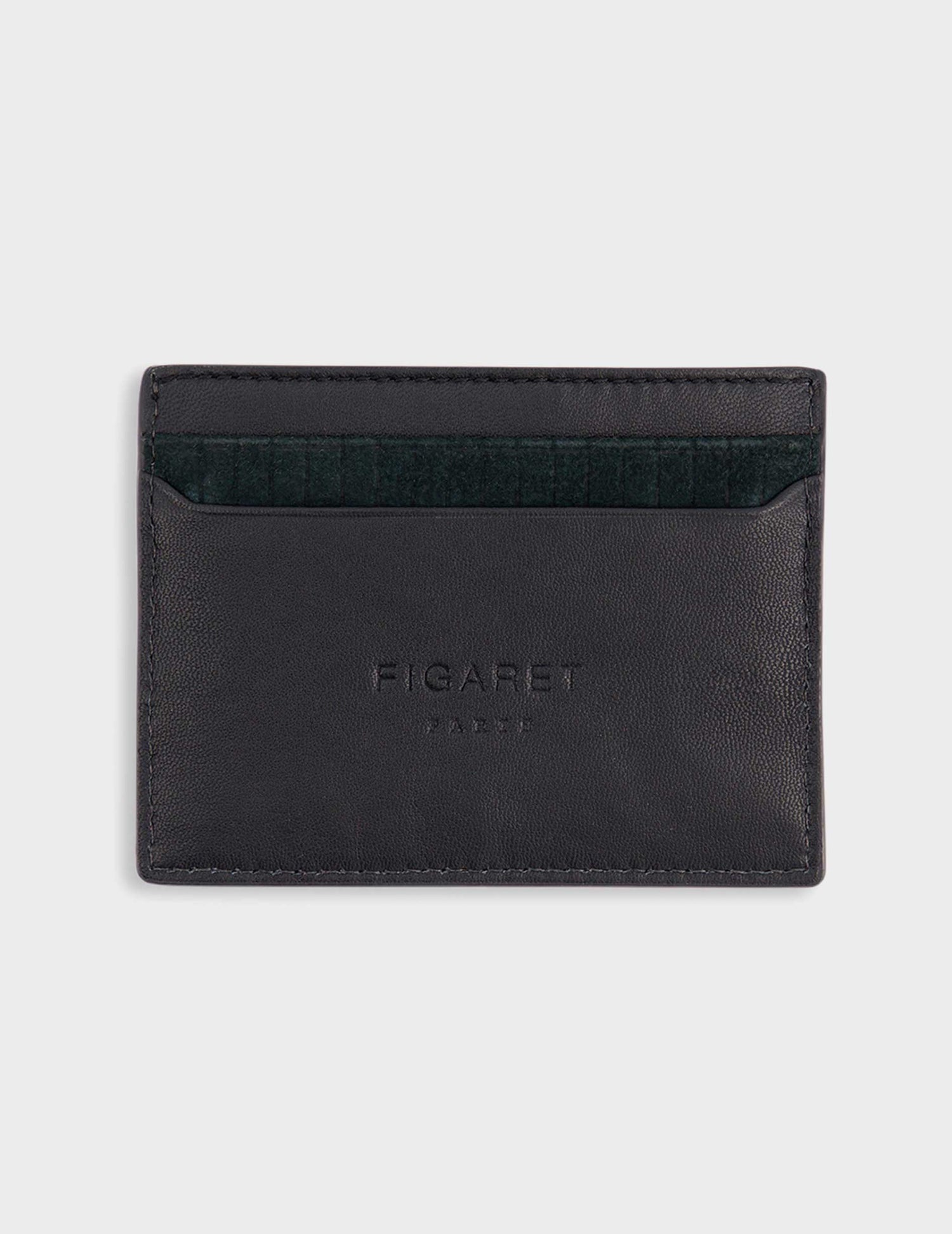 Black leather and suede Cardholder