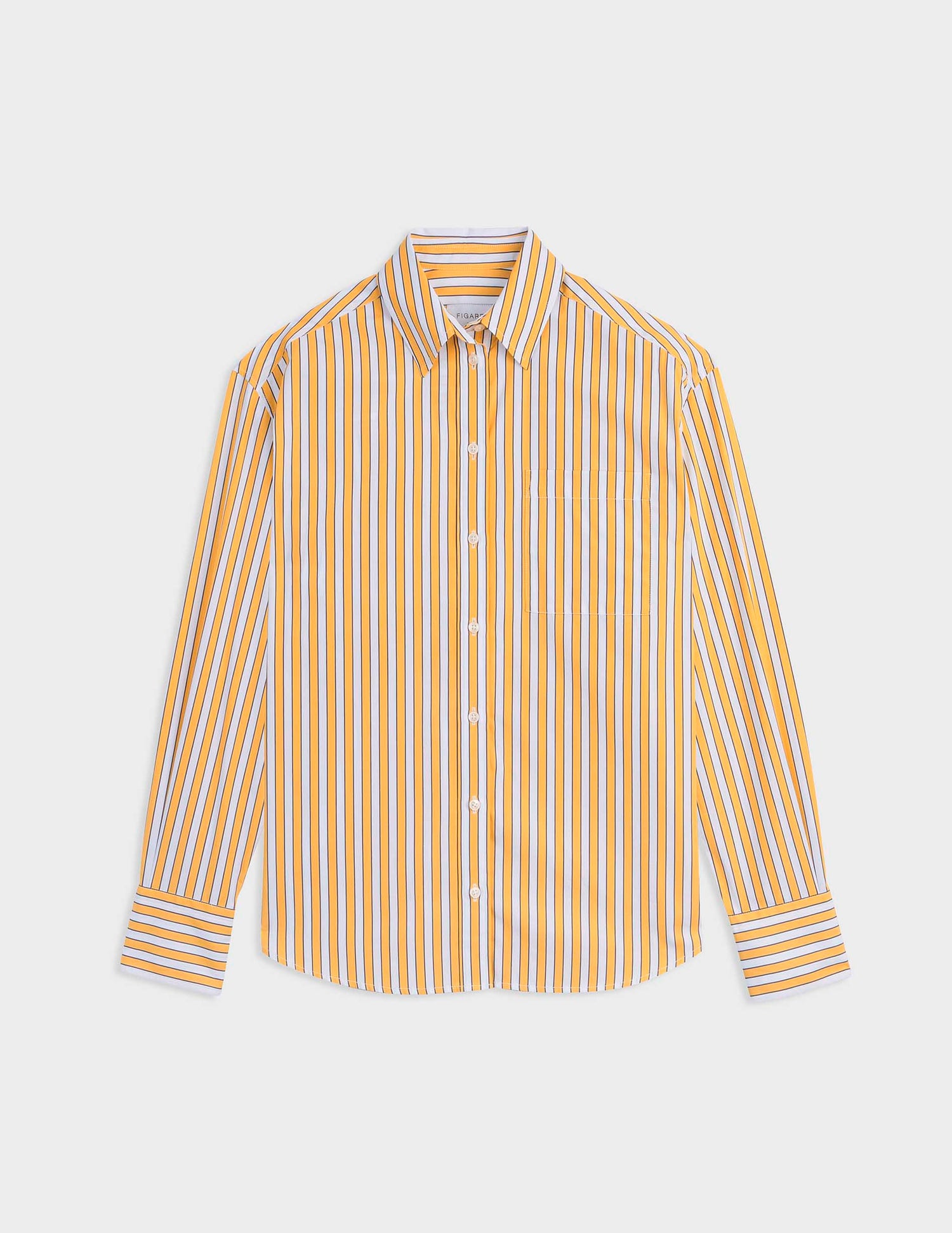 Yellow striped Charlotte shirt - Poplin - Shirt Collar#4