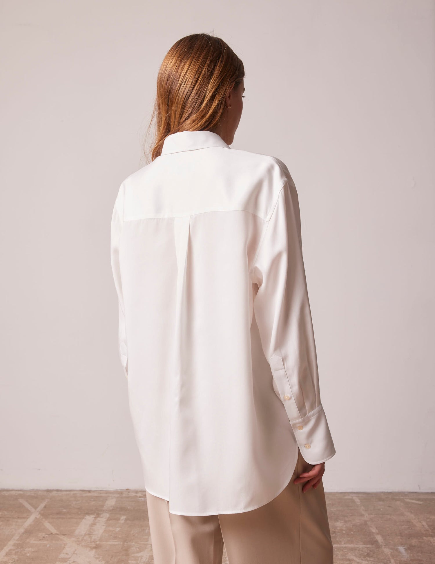 Chemise oversize Léa blanche - Twill - Col Chemise#2