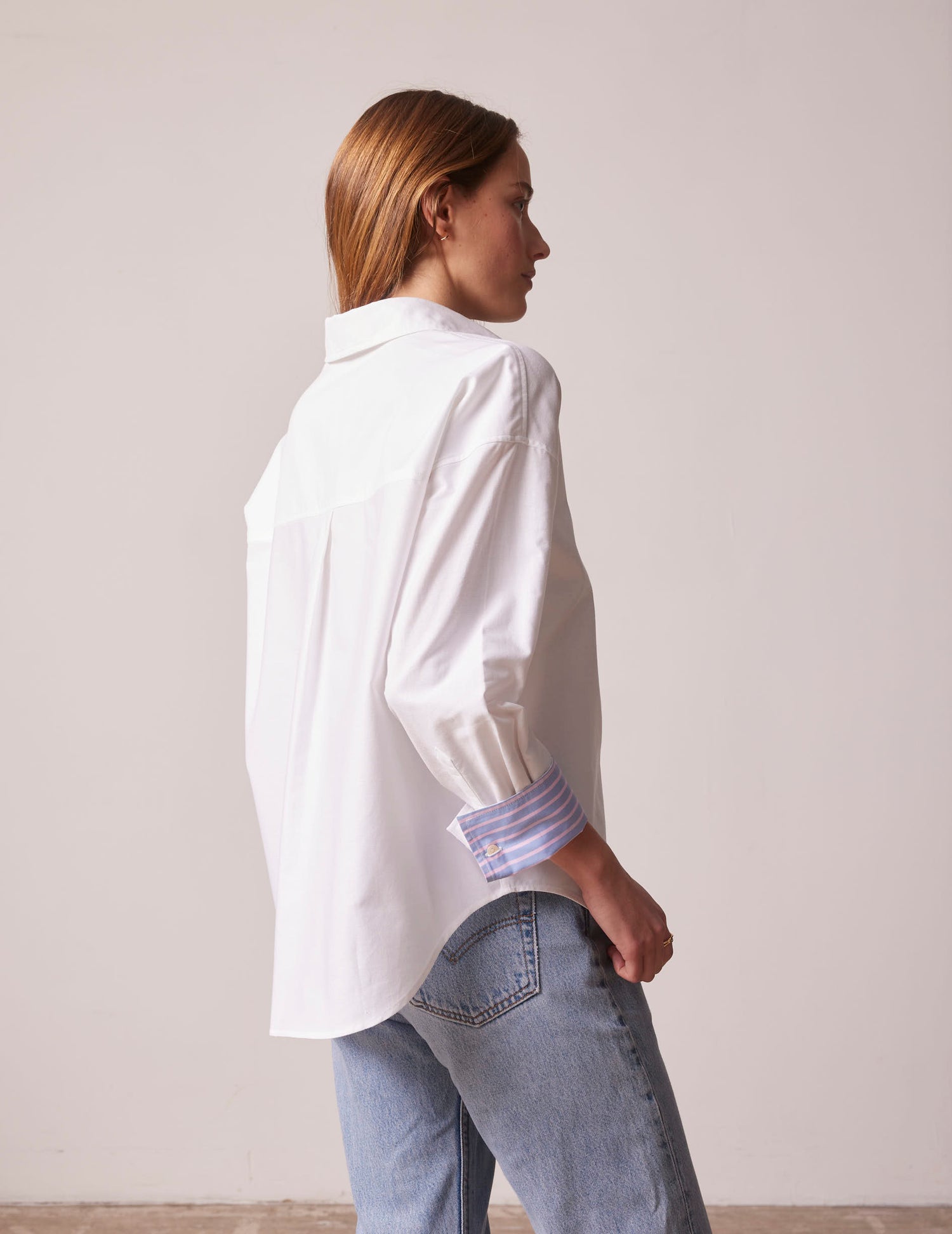 Oversized white Lizandra shirt - Oxford - Shirt Collar#2