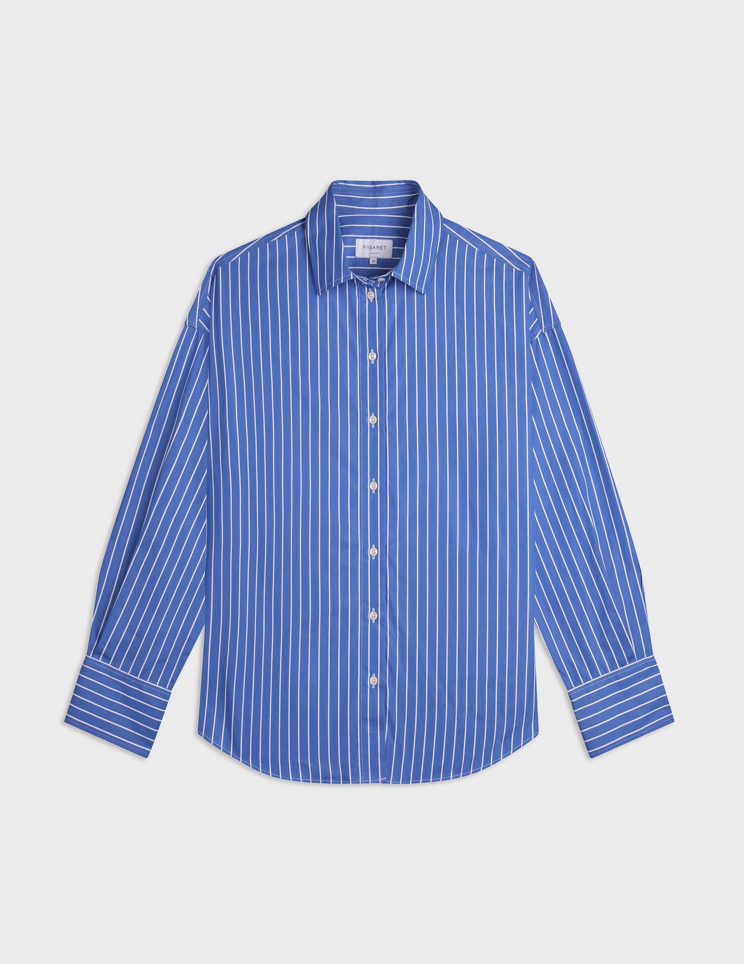 Lizandra blue striped oversized shirt - Poplin - Shirt Collar#6