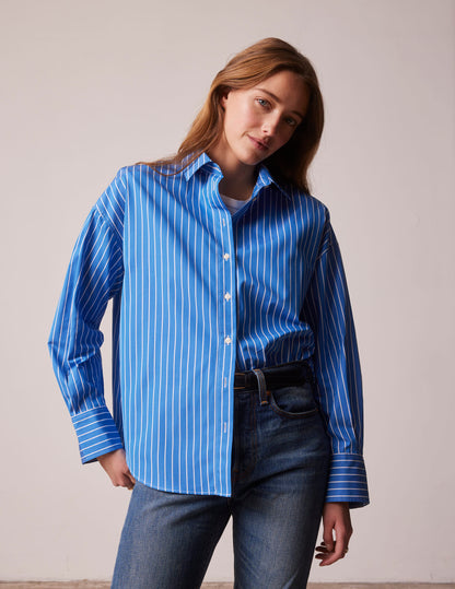 Lizandra blue striped oversized shirt