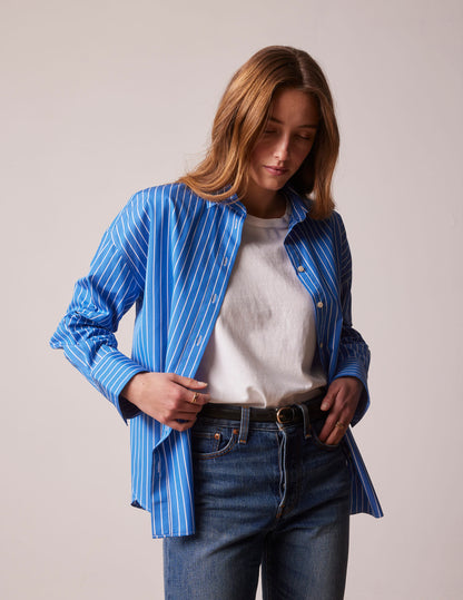 Lizandra blue striped oversized shirt