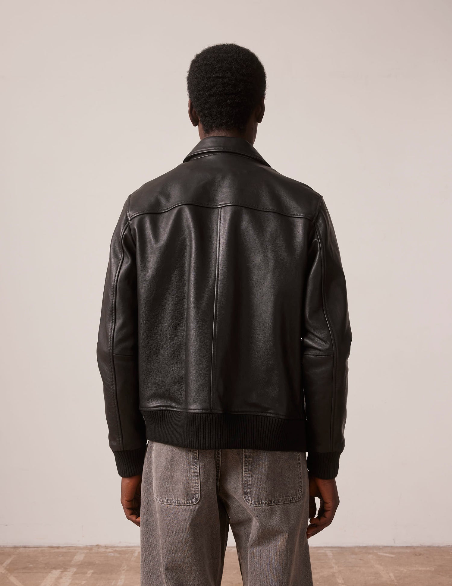 Loan black cowhide leather jacket - Leather#2