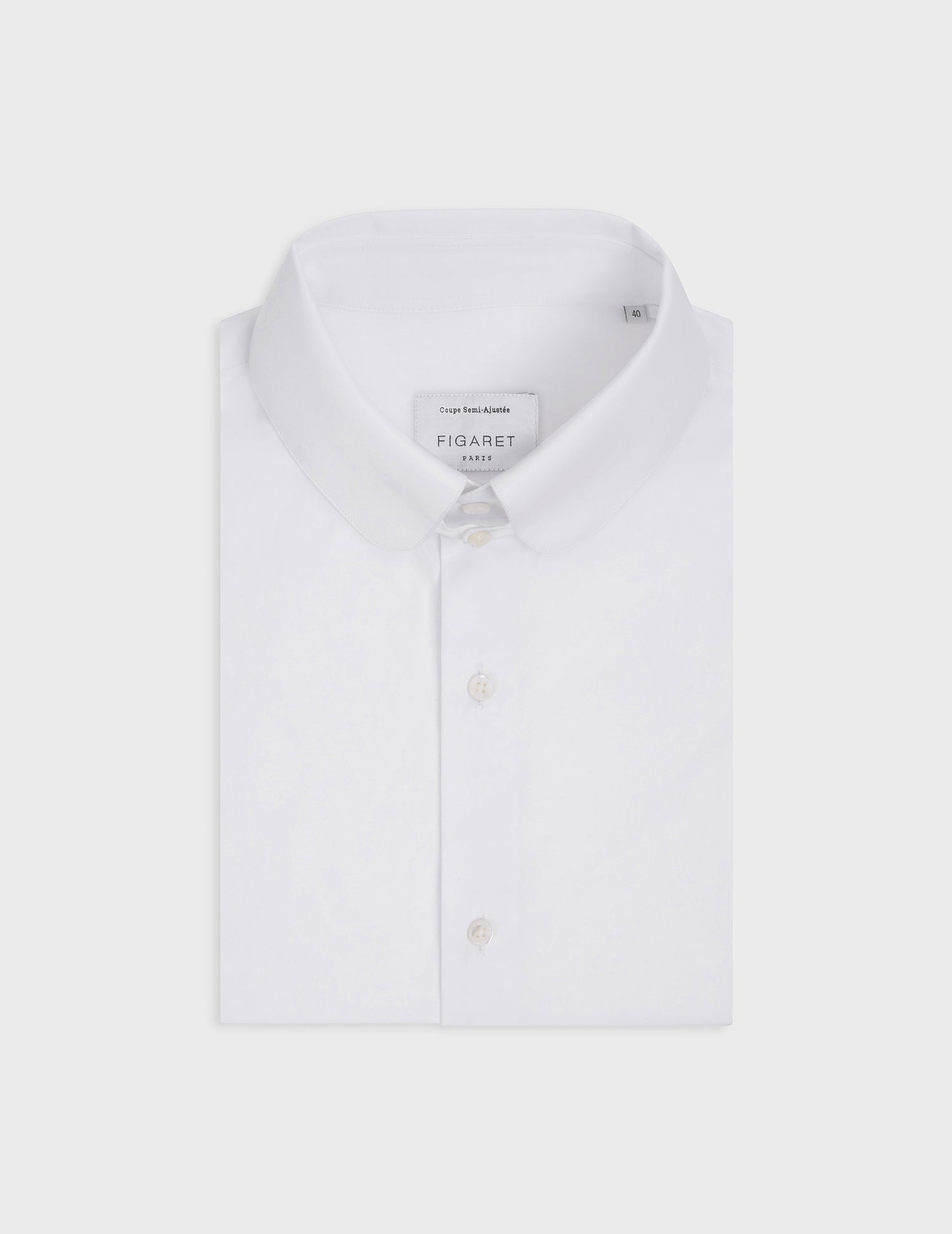 Chemise semi-ajustée blanche - Popeline - Col Anglais#2