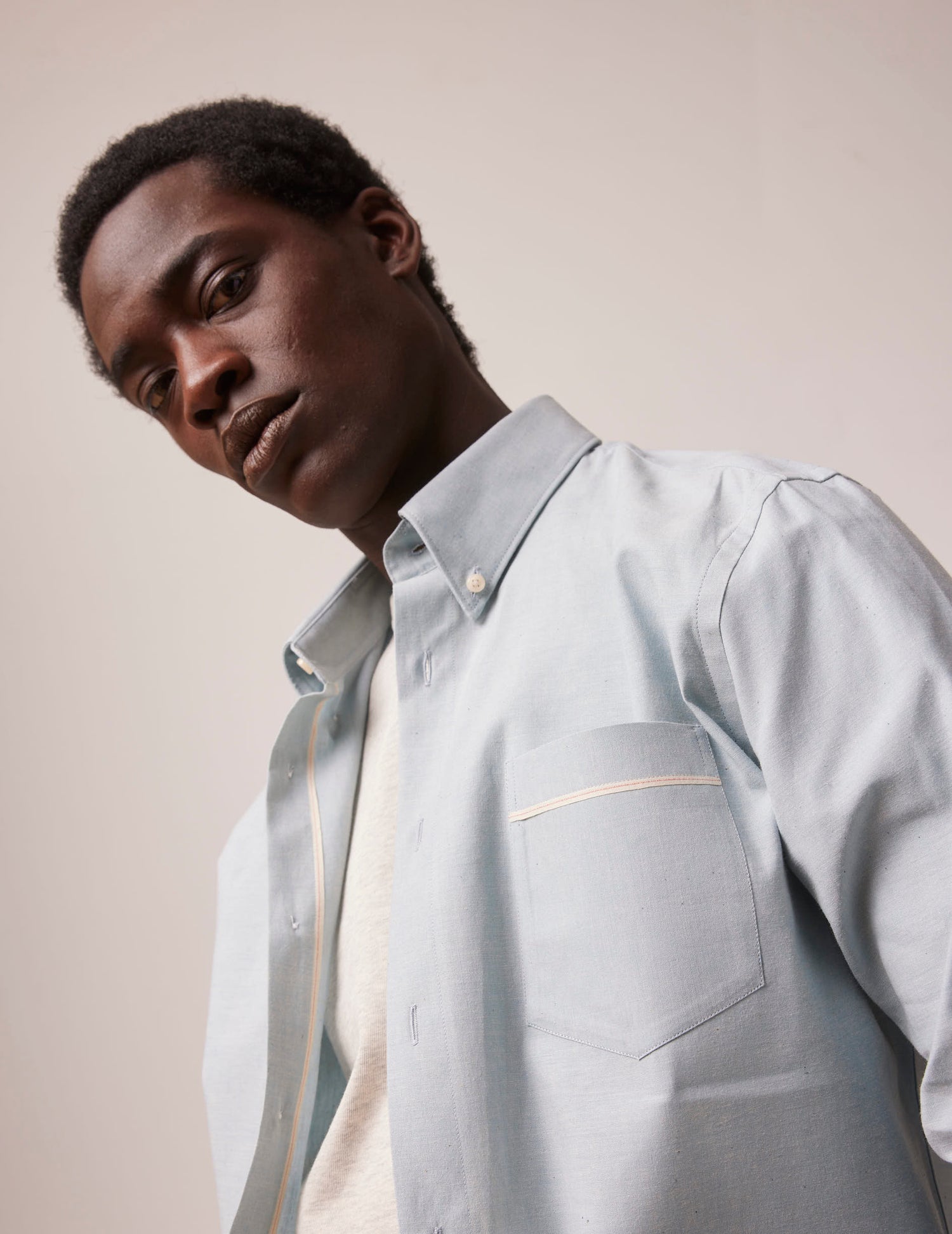 Blue Armand shirt - Selvedge canvas - Prodigious buttoned Collar#3