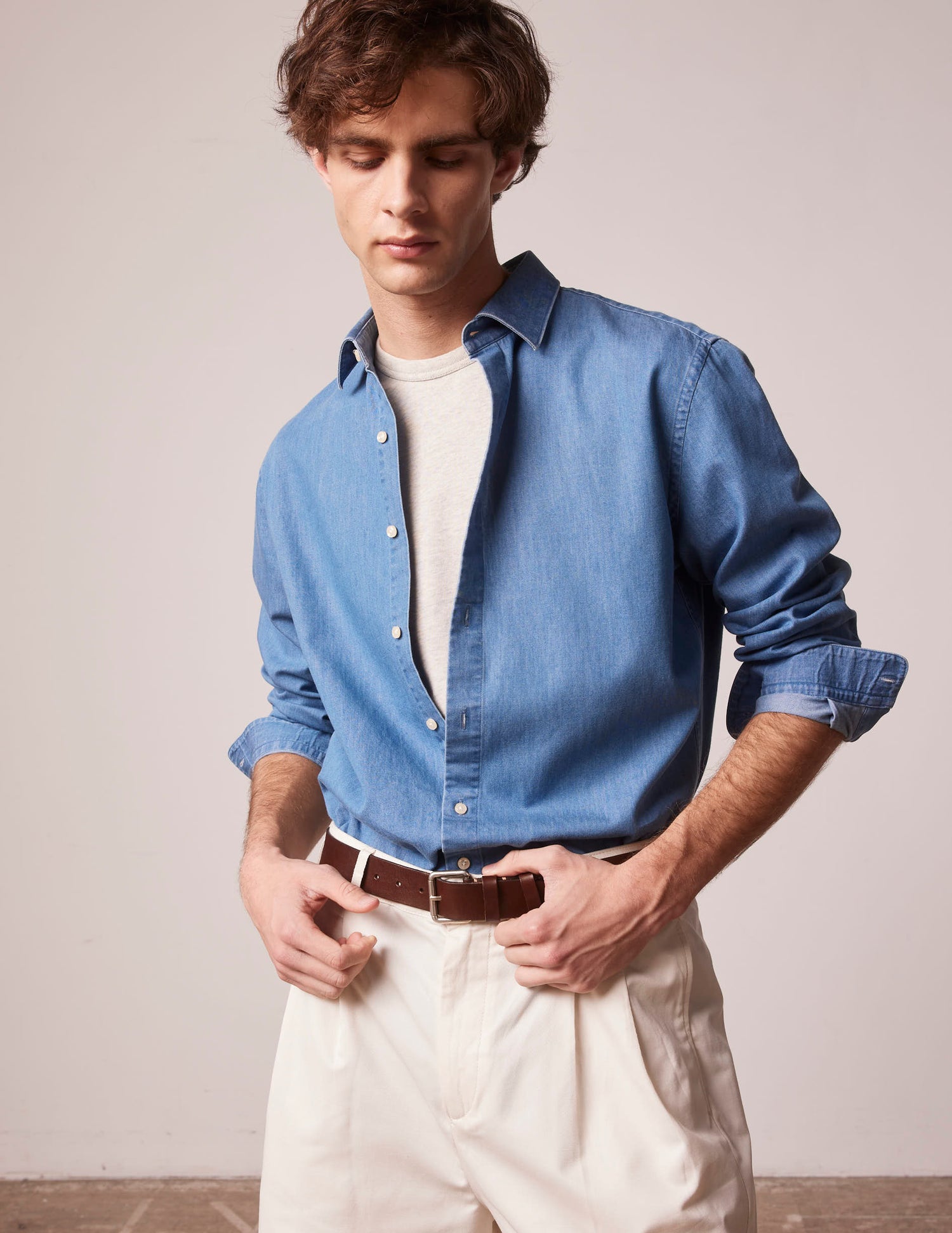 Blue denim Auguste shirt - Denim - French Collar