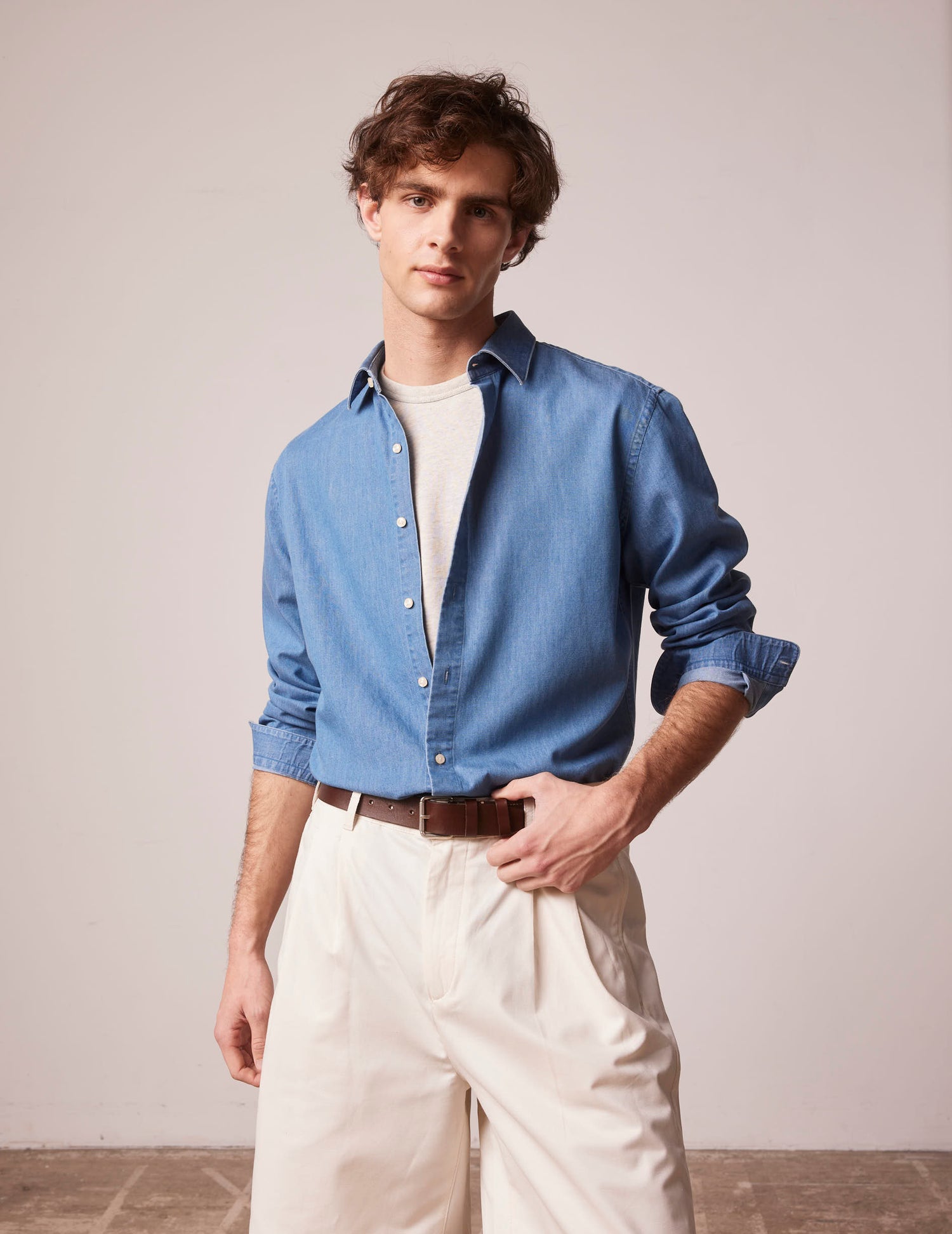 Blue denim Auguste shirt - Denim - French Collar#3