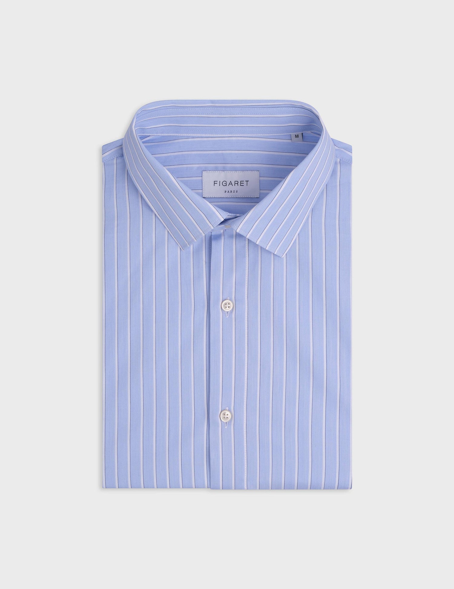 Blue striped Auguste shirt - Twill - French Collar#4