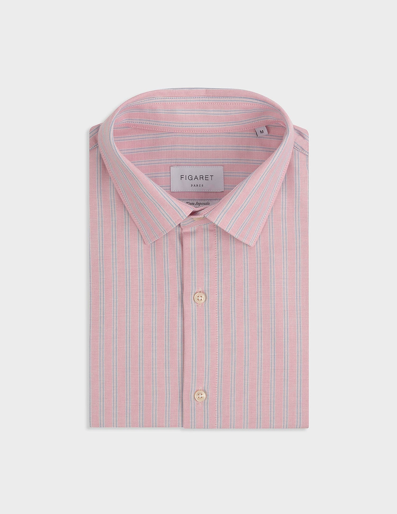 Chemise Auguste rayée rose - Oxford - Col Français