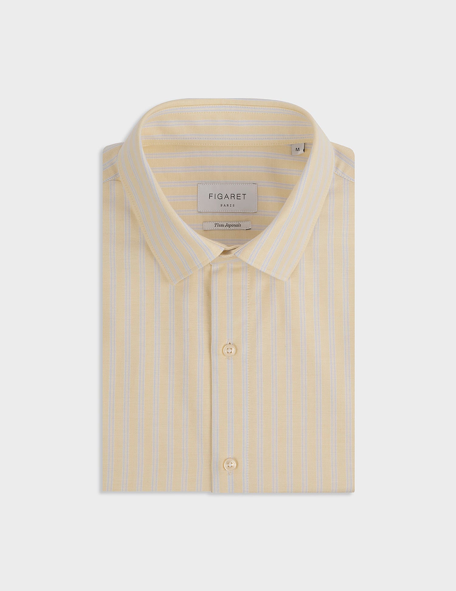 Chemise Auguste rayée jaune - Oxford - Col Français#2