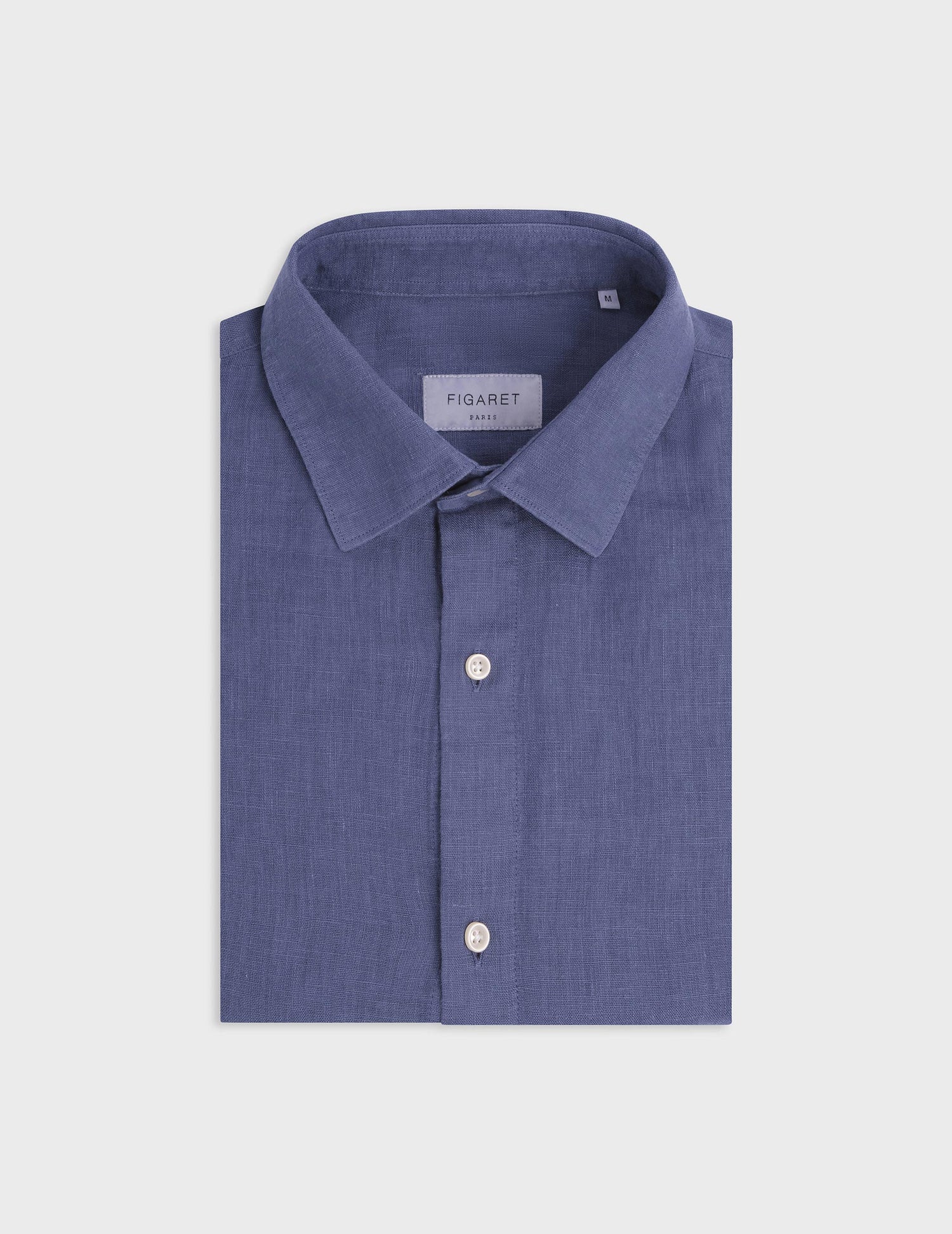 Blue linen Auguste shirt - Linen - French Collar#3