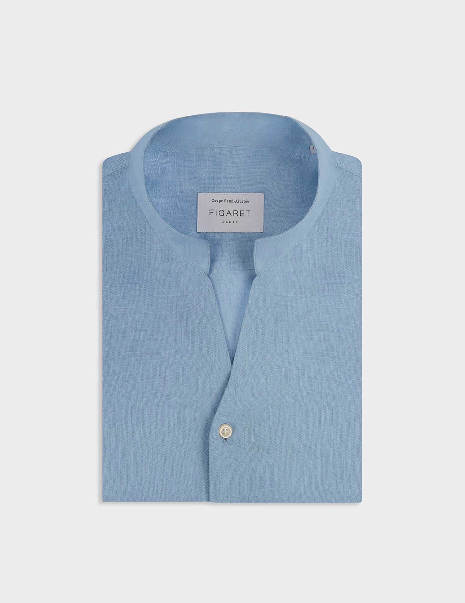 Blue linen Carl shirt - Linen - Carl Collar#3