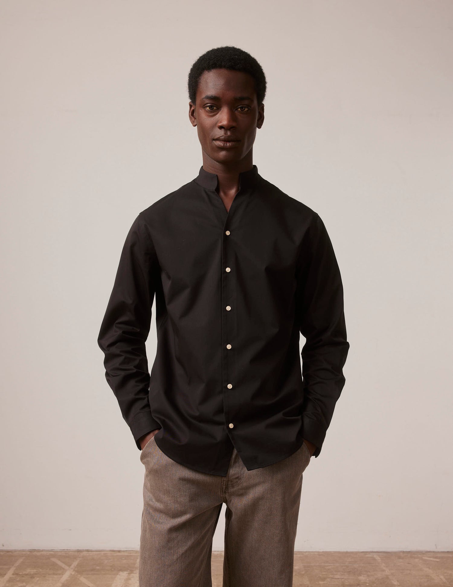 Carl black shirt - Twill - Carl Collar