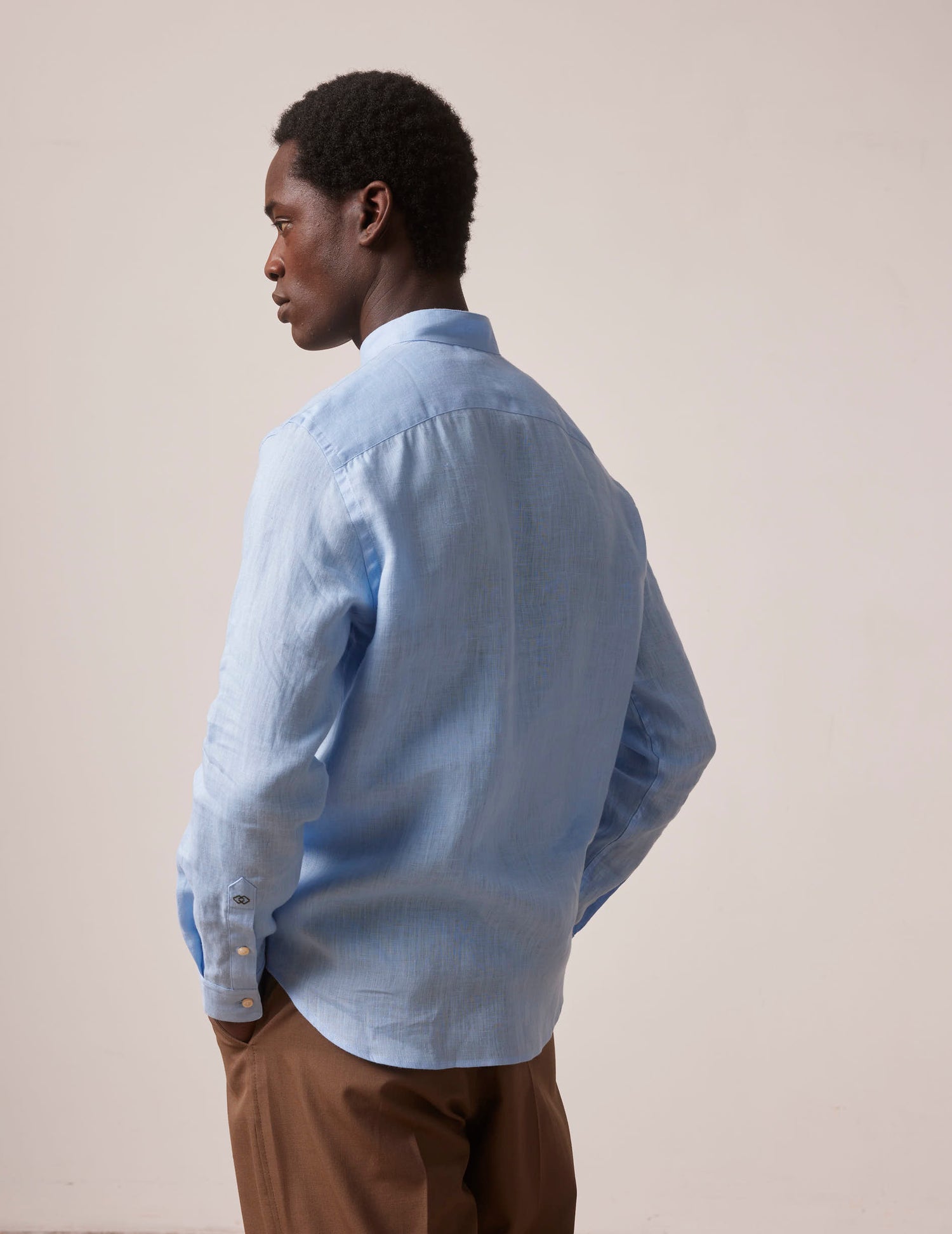 Blue linen Carl shirt - Linen - Carl Collar#2