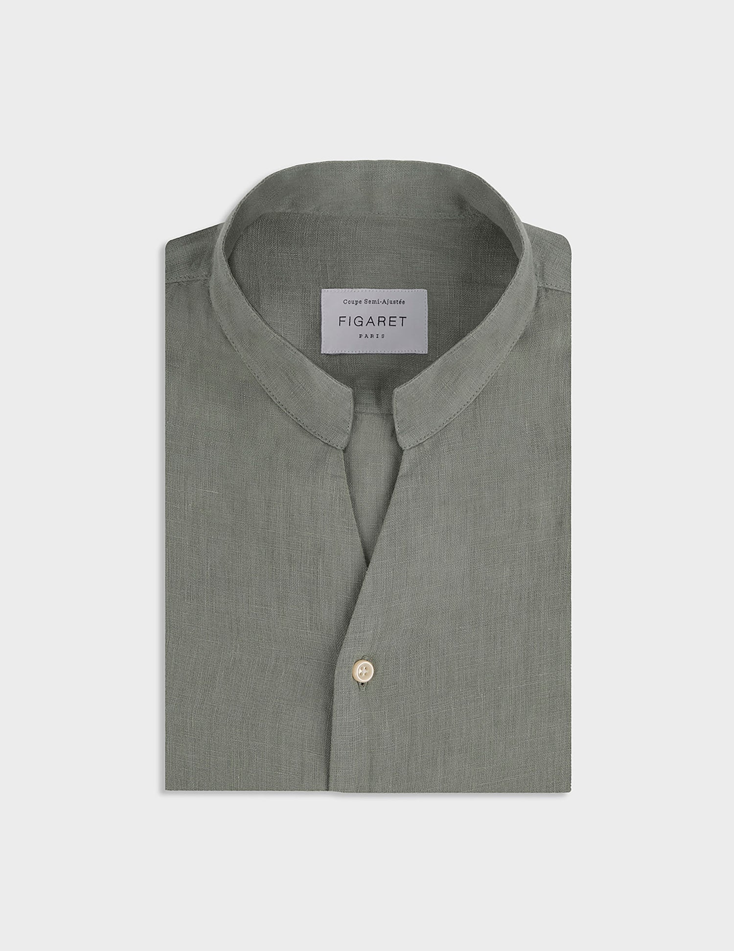 Green linen Carl shirt - Linen - Carl Collar#3