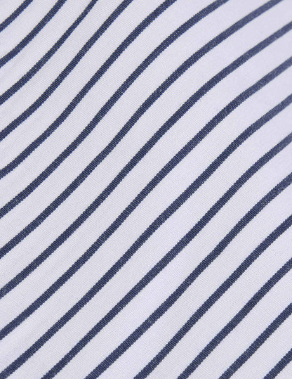 Navy striped semi-fitted shirt