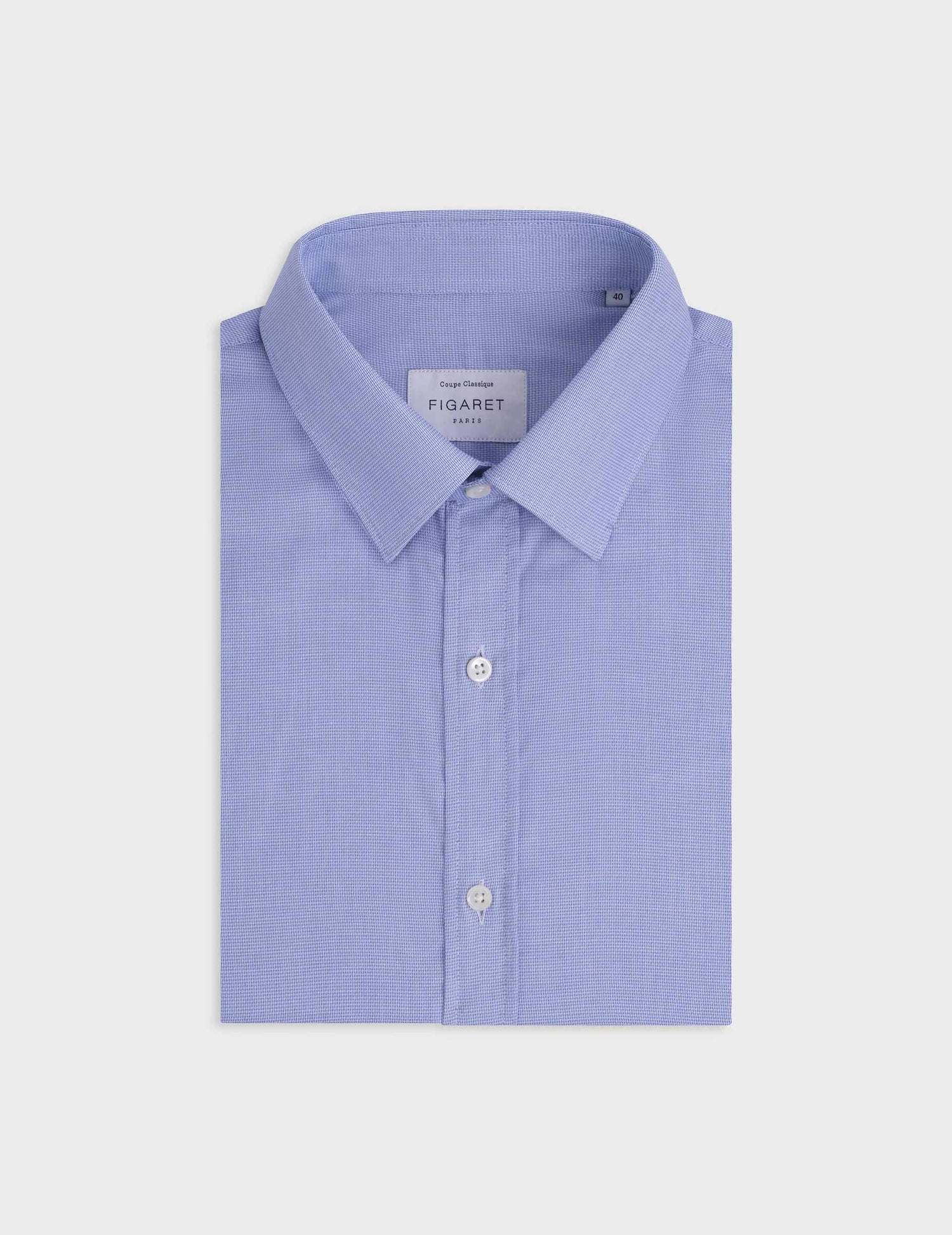 Blue classic shirt - fashioned - Figaret Collar