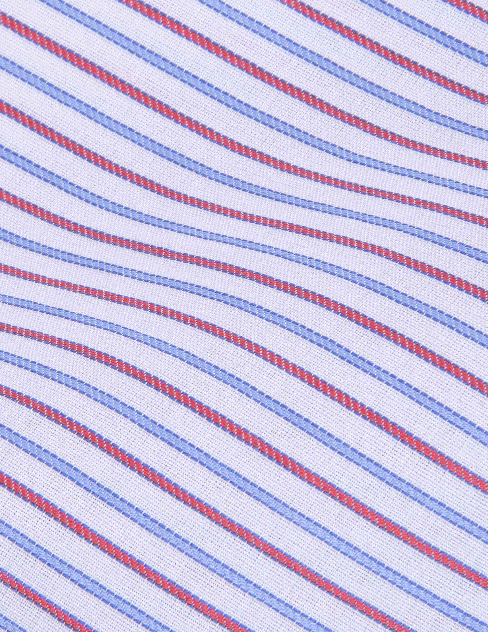 Classic red and blue striped shirt - Poplin - Figaret Collar