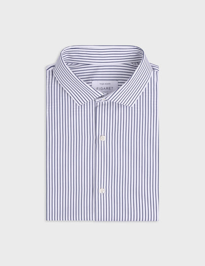 Navy striped fitted shirt