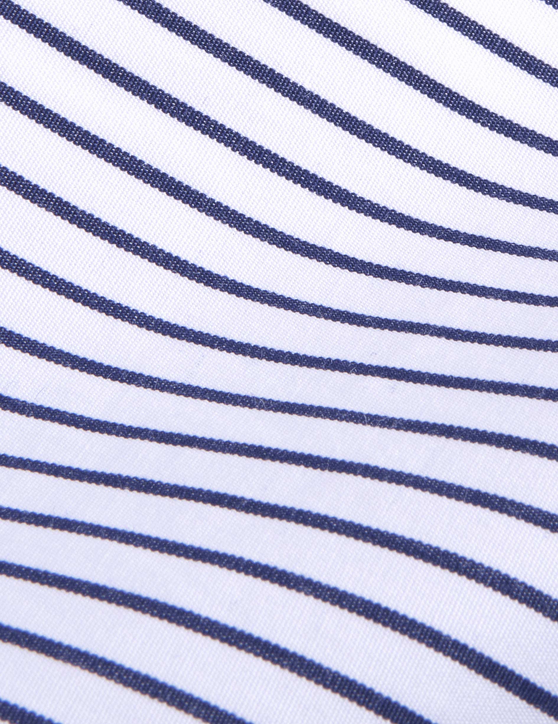 Navy striped fitted shirt - Poplin - END Collar