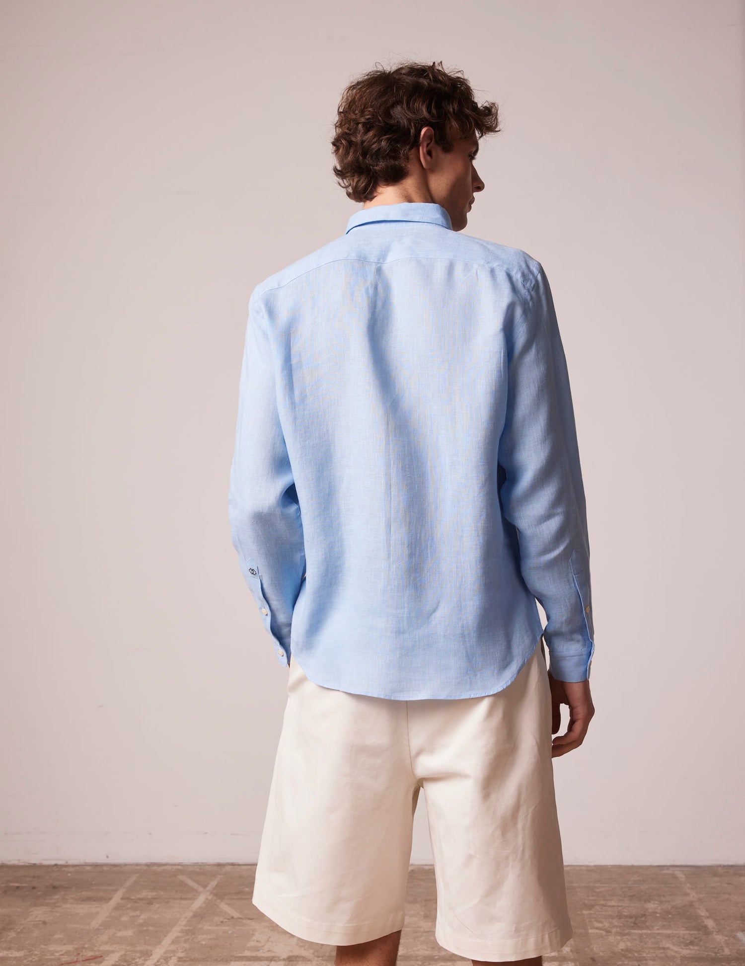 Blue linen Gabriel shirt - Linen - American Collar#2