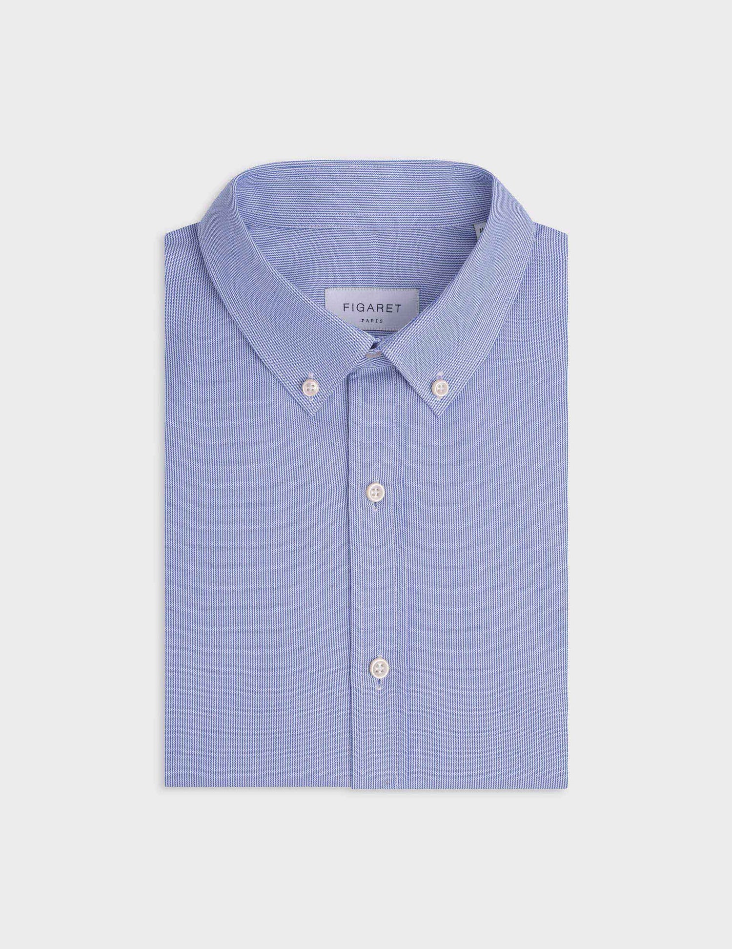 Blue striped Gaspard shirt - Oxford - American Collar#3