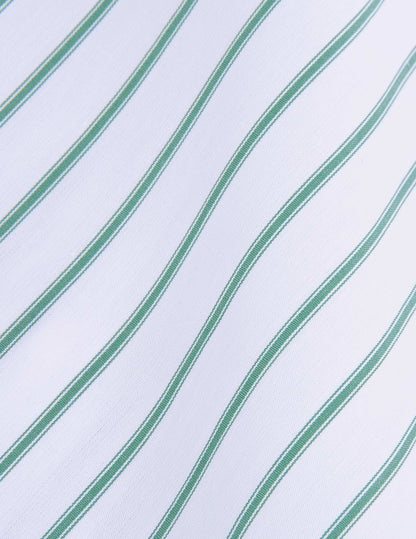 Green striped semi-fitted shirt