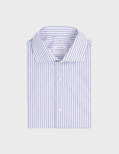 Blue striped fitted shirt