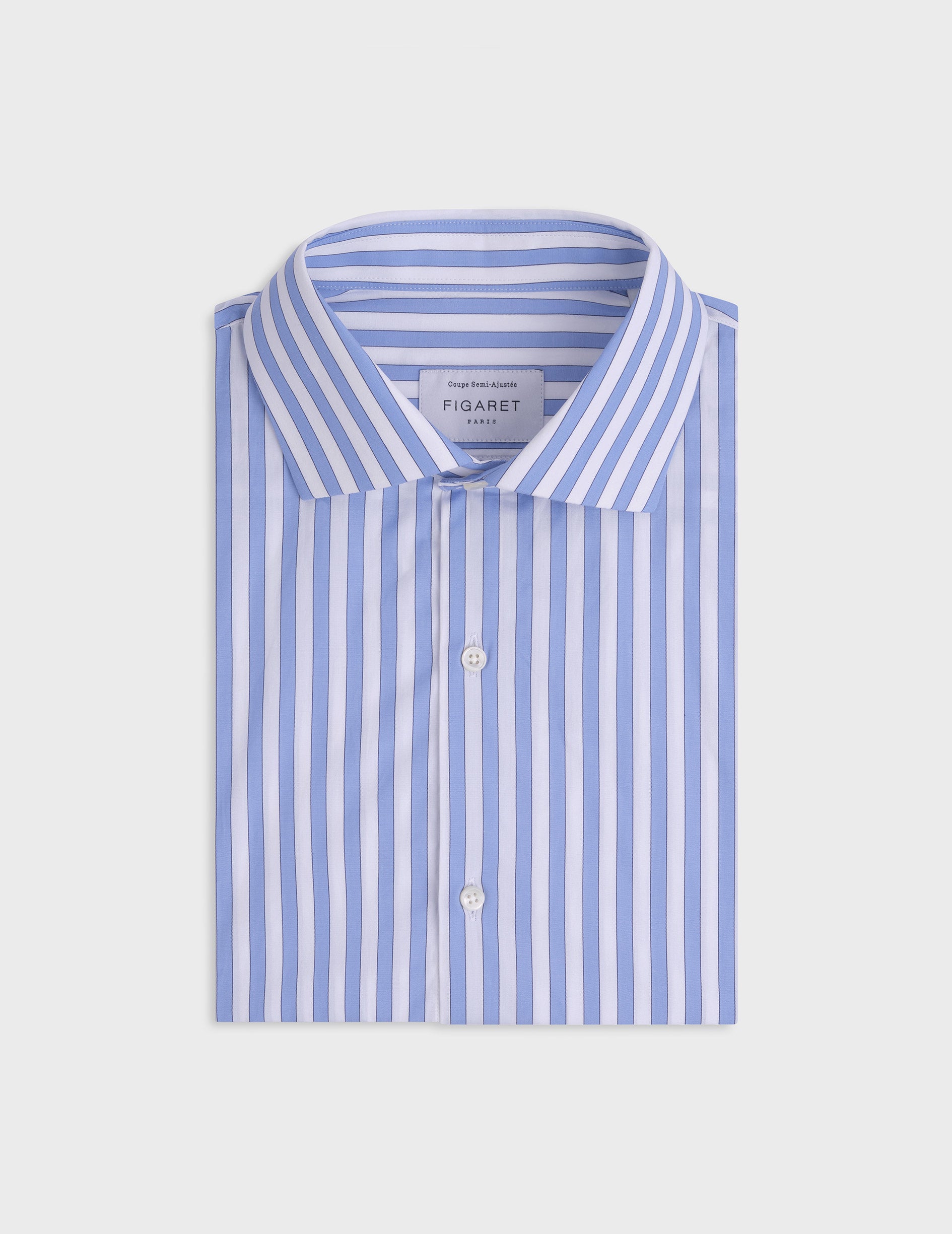 Blue striped semi-fitted shirt