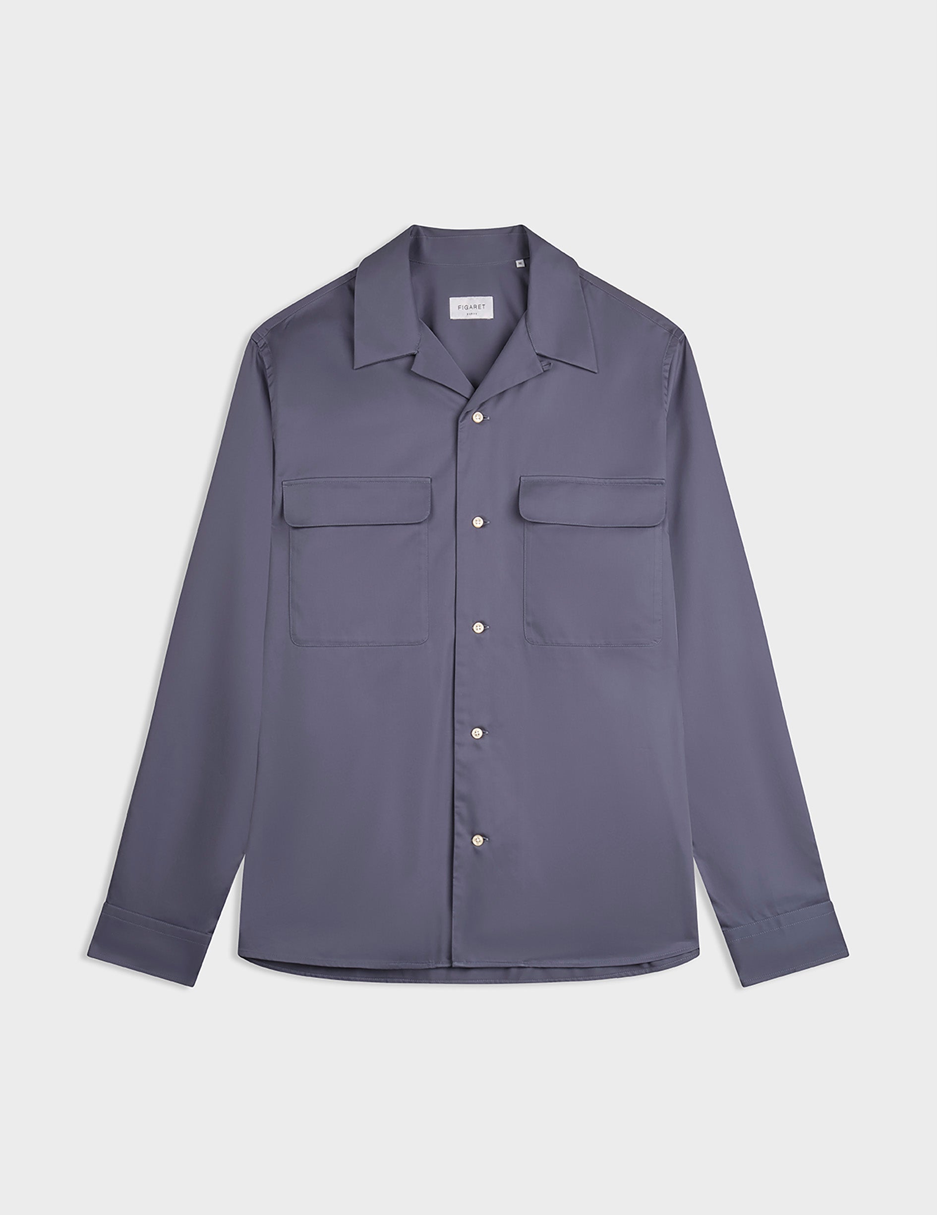 Ivano blue shirt - Twill - Cuban with bridle Collar