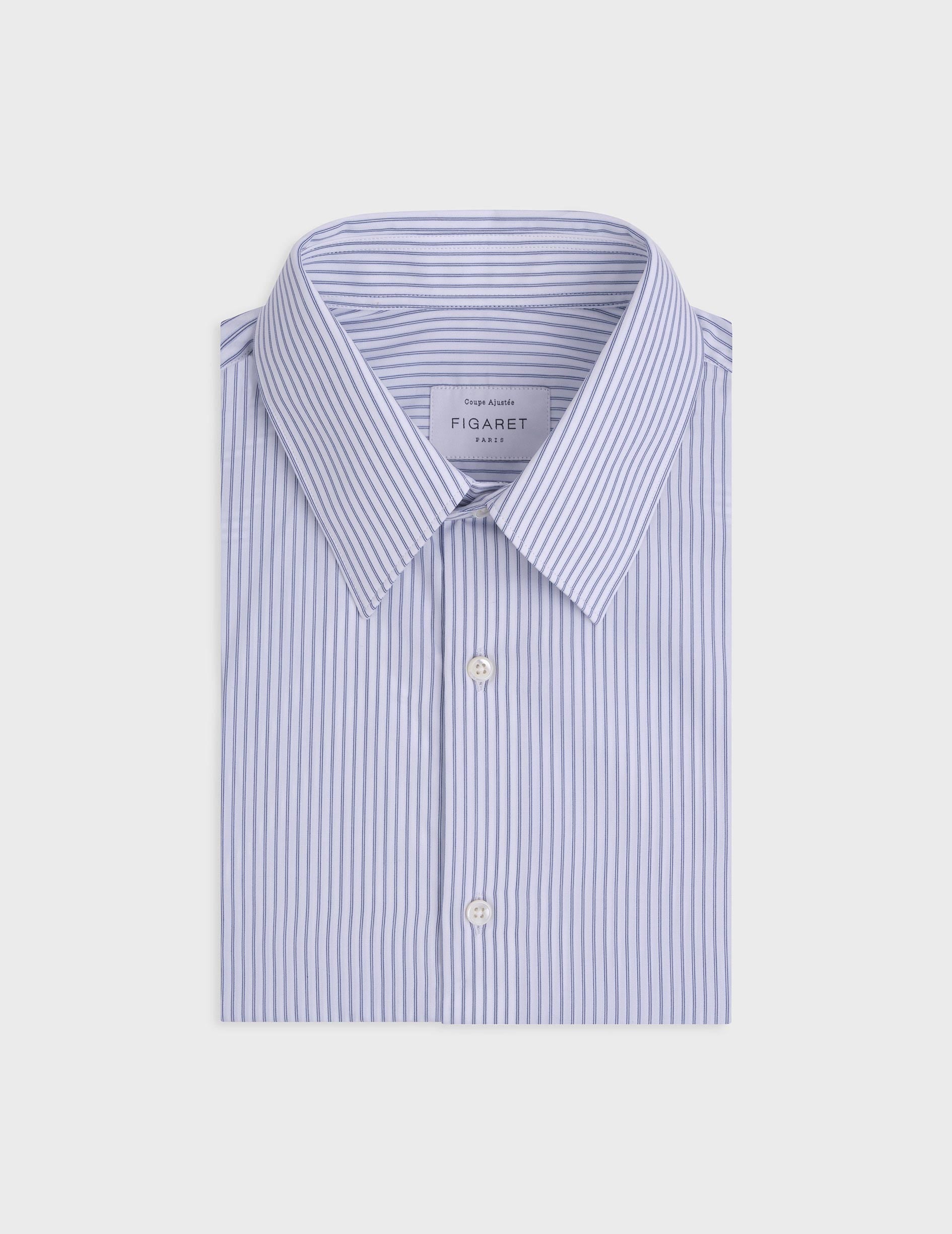 Blue striped fitted shirt